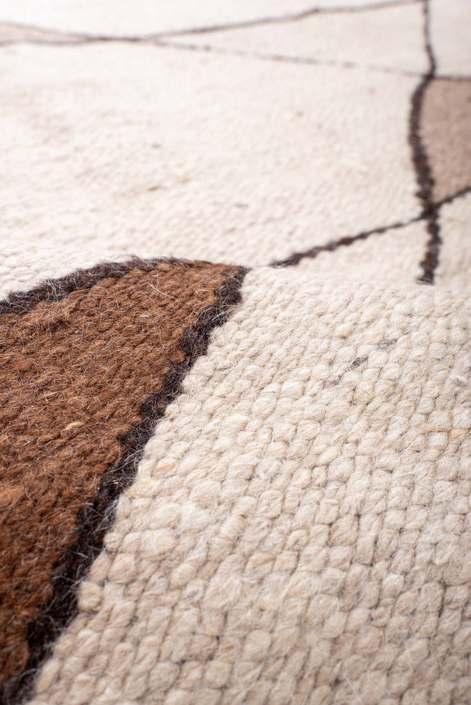 6' x 9' one-of-a-kind handmade vintage Kilim medium size rug. Color palette: brown, floral white, gray, light gray, linen