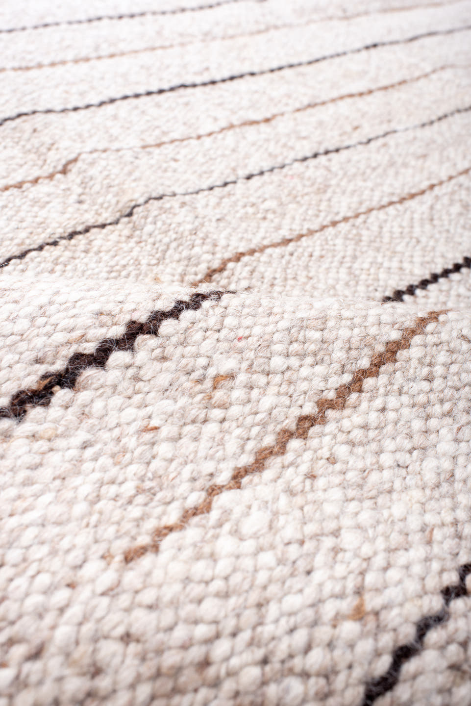 8' x 10' one-of-a-kind handmade antique Kilim large size rug. Color palette: ivory, espresso, taupe, brown, black, beige