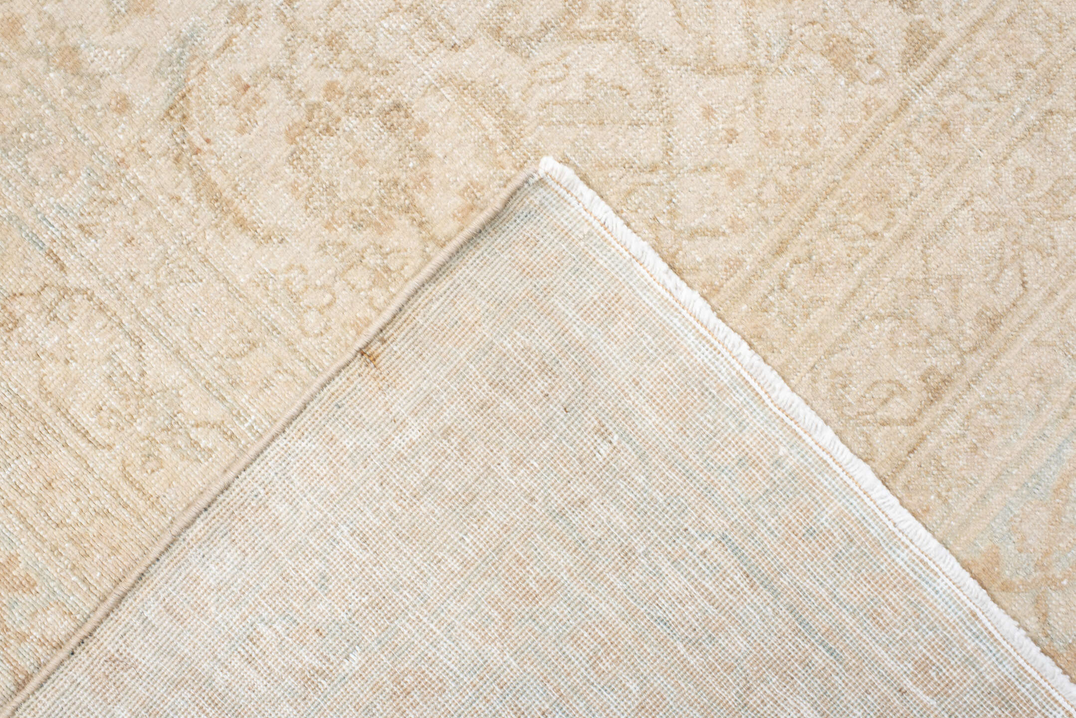 9' x 12' one-of-a-kind handmade antique Tabriz large size rug. Color palette: ivory, beige, pale blue, cream, taupe