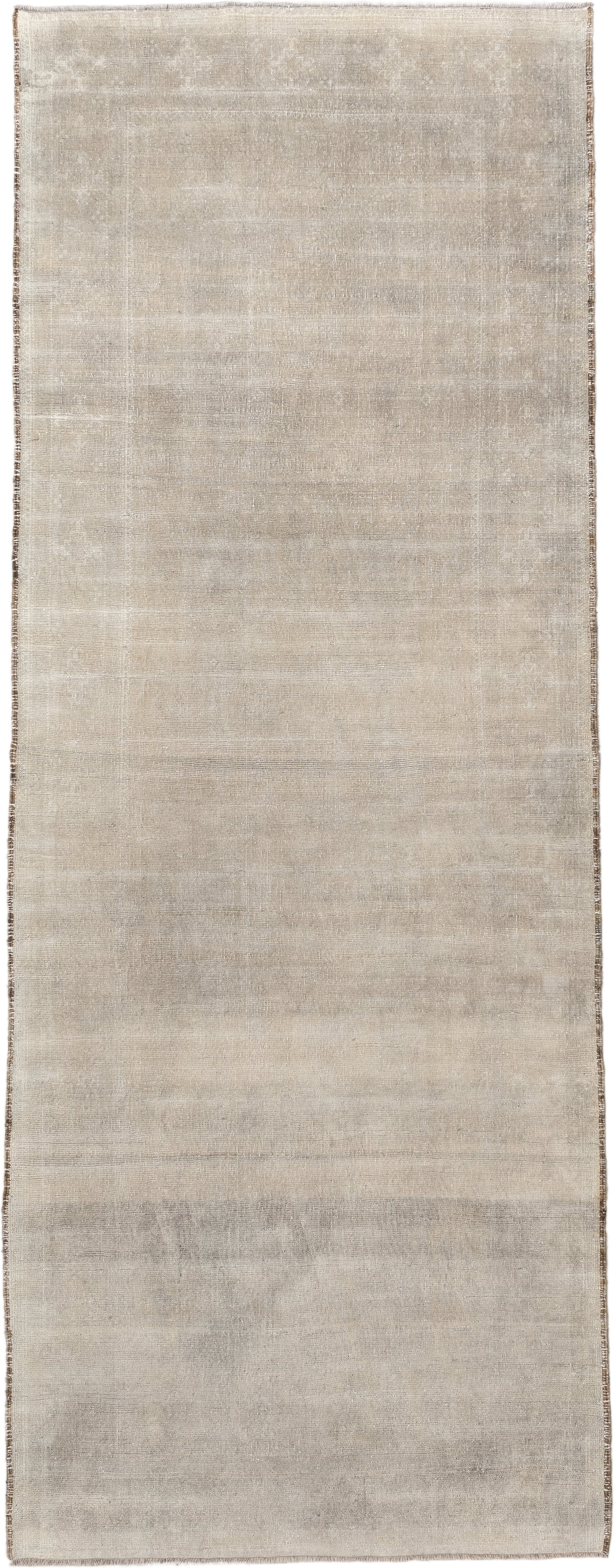 9' x 3' one-of-a-kind handmade antique Belouch rug. Color palette: ivory, taupe, cream, beige, camel, light gray, gray