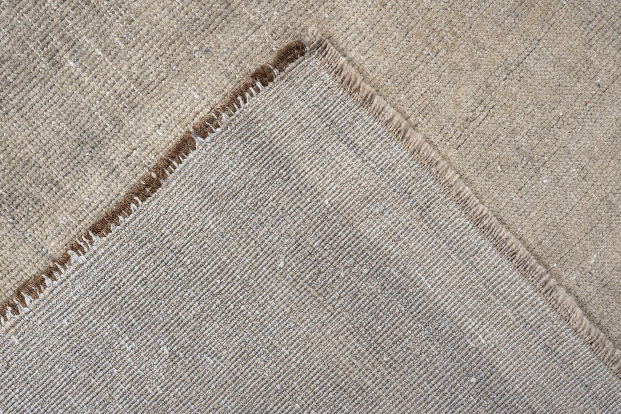 9' x 3' one-of-a-kind handmade antique Belouch rug. Color palette: ivory, taupe, cream, beige, camel, light gray, gray