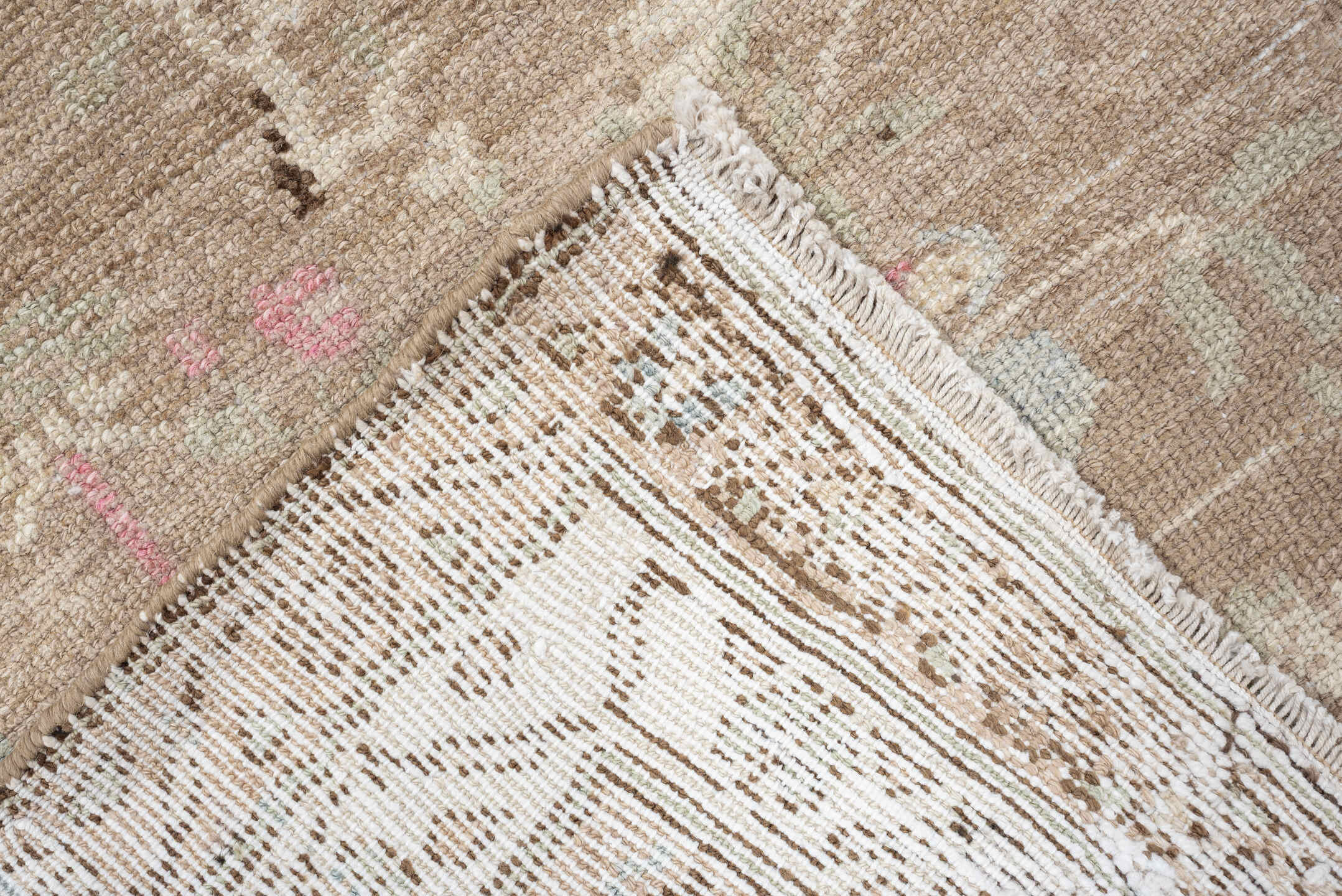 4' x 7' one-of-a-kind handmade antique Hamadan rug. Color palette: taupe, ivory, brown, pale blue, rose, cream, beige, gray