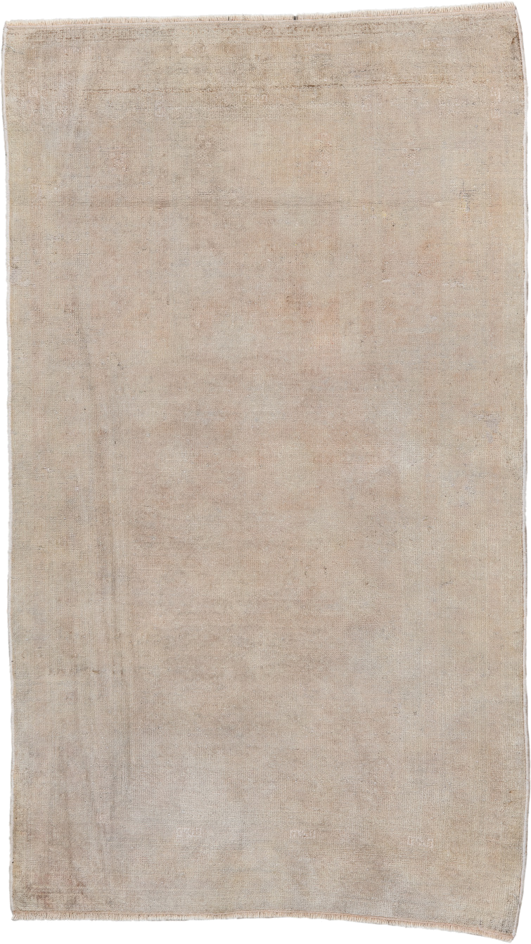 2' x 4' one-of-a-kind handmade antique Belouch small size rug. Color palette: ivory, cream, beige, taupe, gray