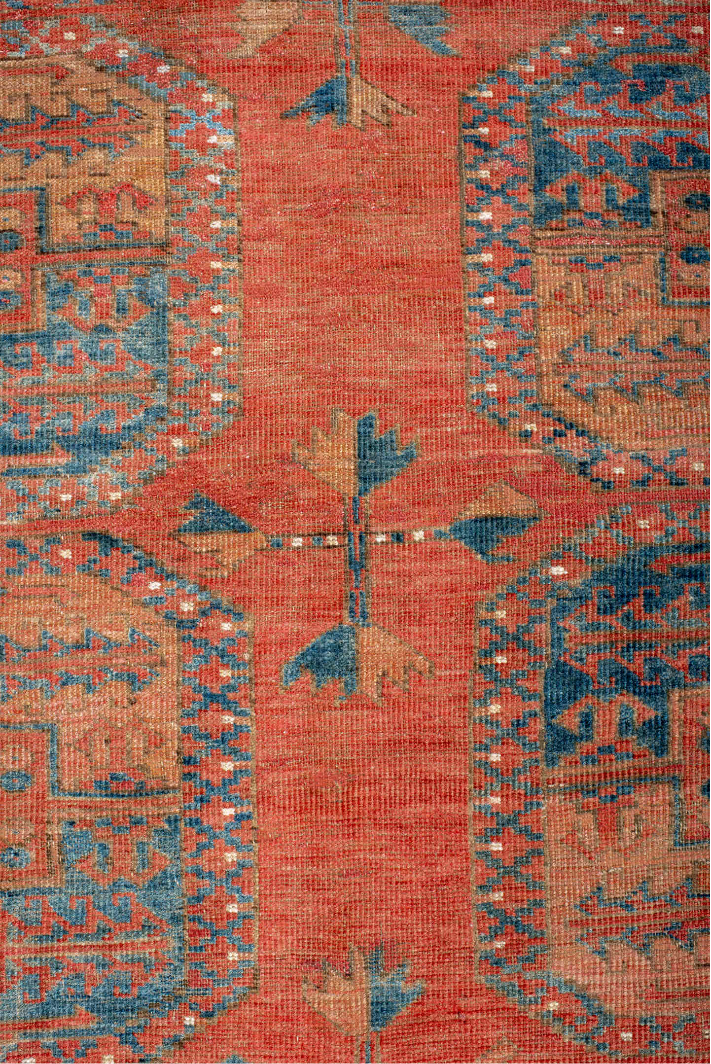 3' x 9' one-of-a-kind handmade vintage Afghan runner rug. Color palette: arapawa, black, blue, brown, charcoal, dim gray