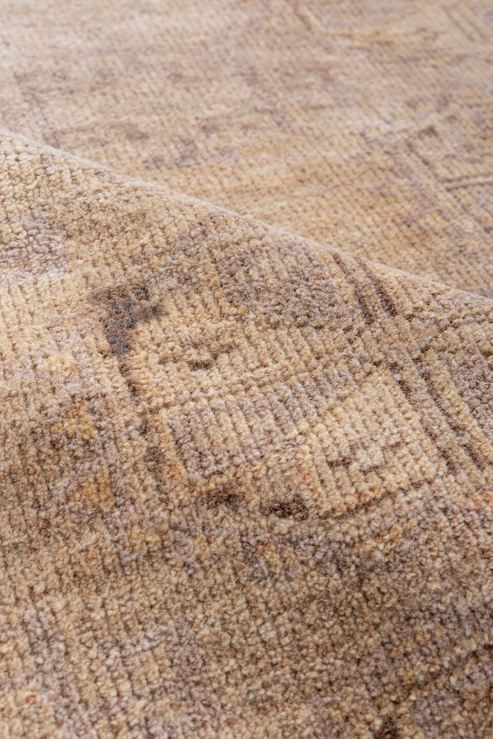 5' x 6' one-of-a-kind handmade antique Bokara rug. Color palette: camel, taupe, beige, ivory, sand, light brown, gray, brown