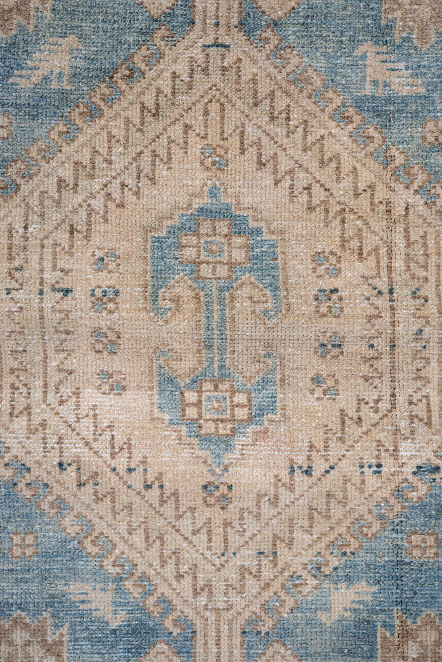 4' x 6' one-of-a-kind handmade vintage Hamadan small size rug. Color palette: ivory, sky blue, beige, taupe, slate, camel