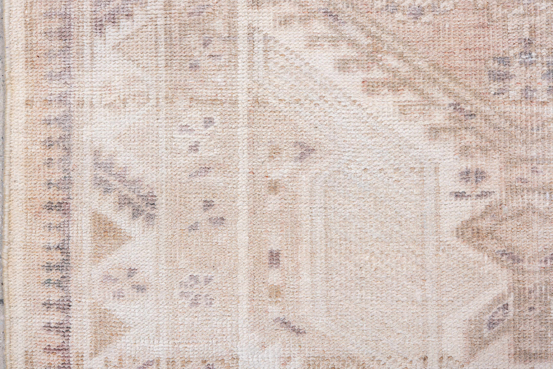 3' x 5' one-of-a-kind handmade antique Sarab small size rug. Color palette: ivory, cream, taupe, sand, camel, light brown