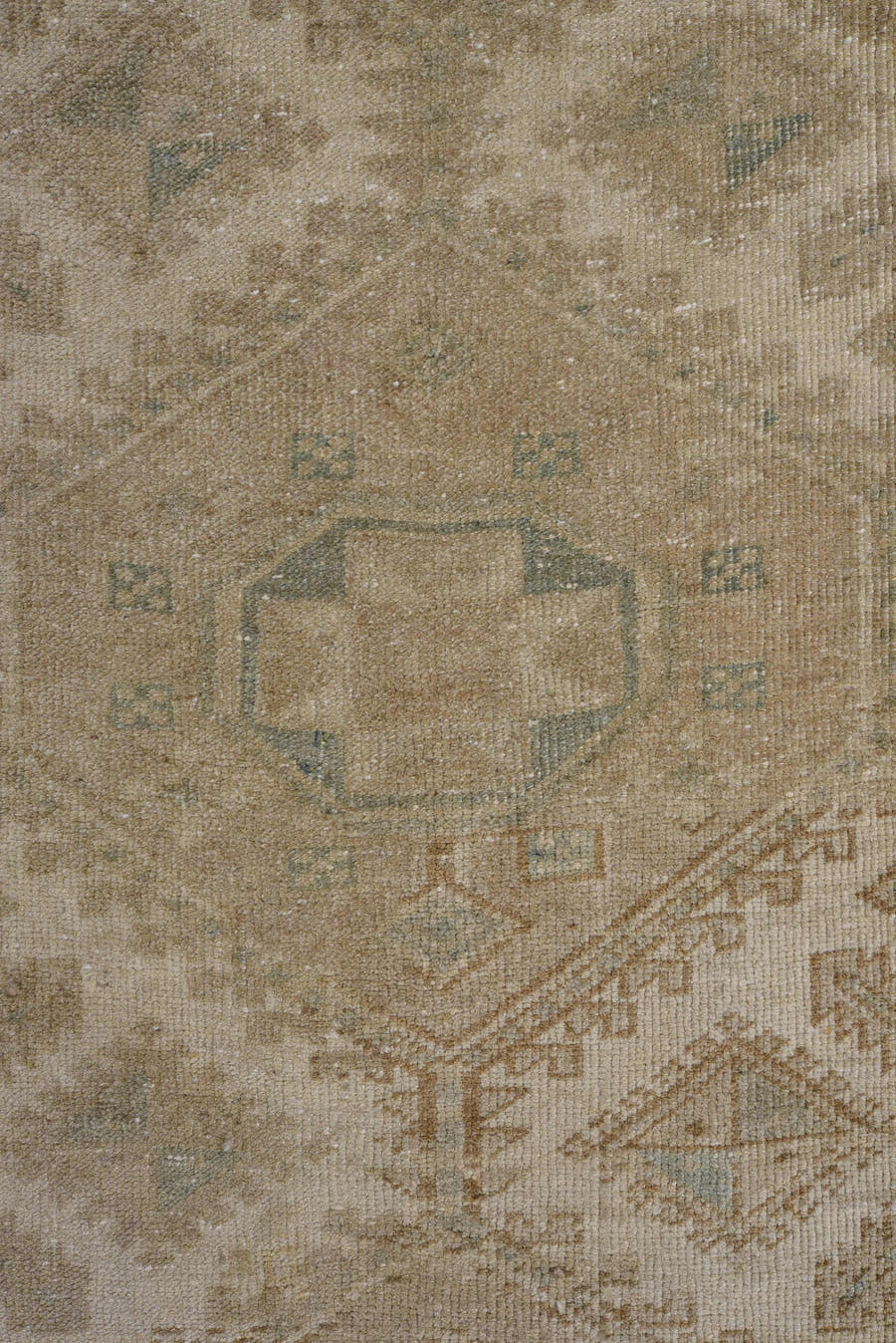 2' x 8' one-of-a-kind handmade vintage Tabriz runner rug. Color palette: beige, ivory, taupe, sage, camel, brown, gray