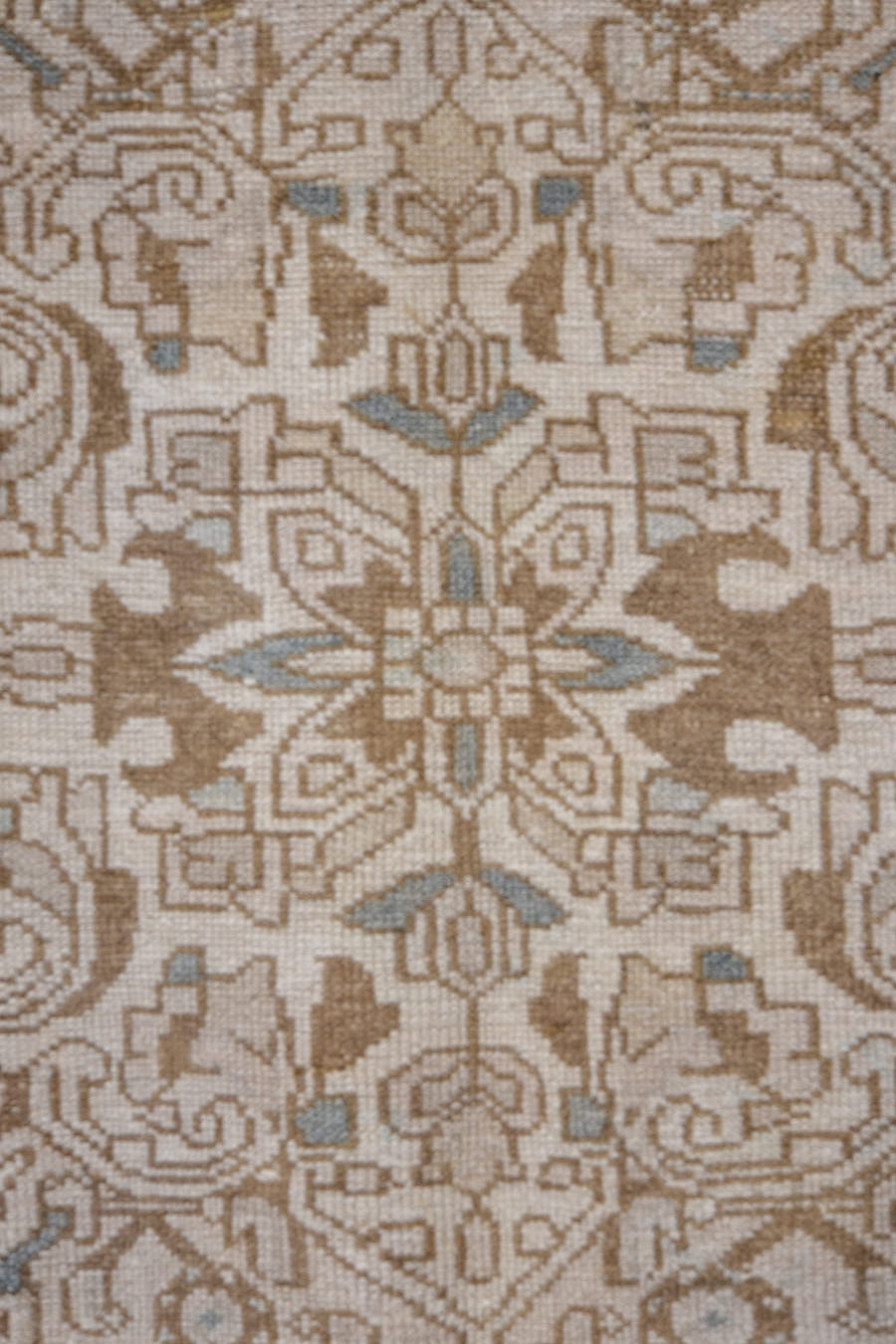 5' x 11' one-of-a-kind handmade antique Hamadan runner rug. Color palette: ivory, taupe, camel, brown, pale_blue, beige