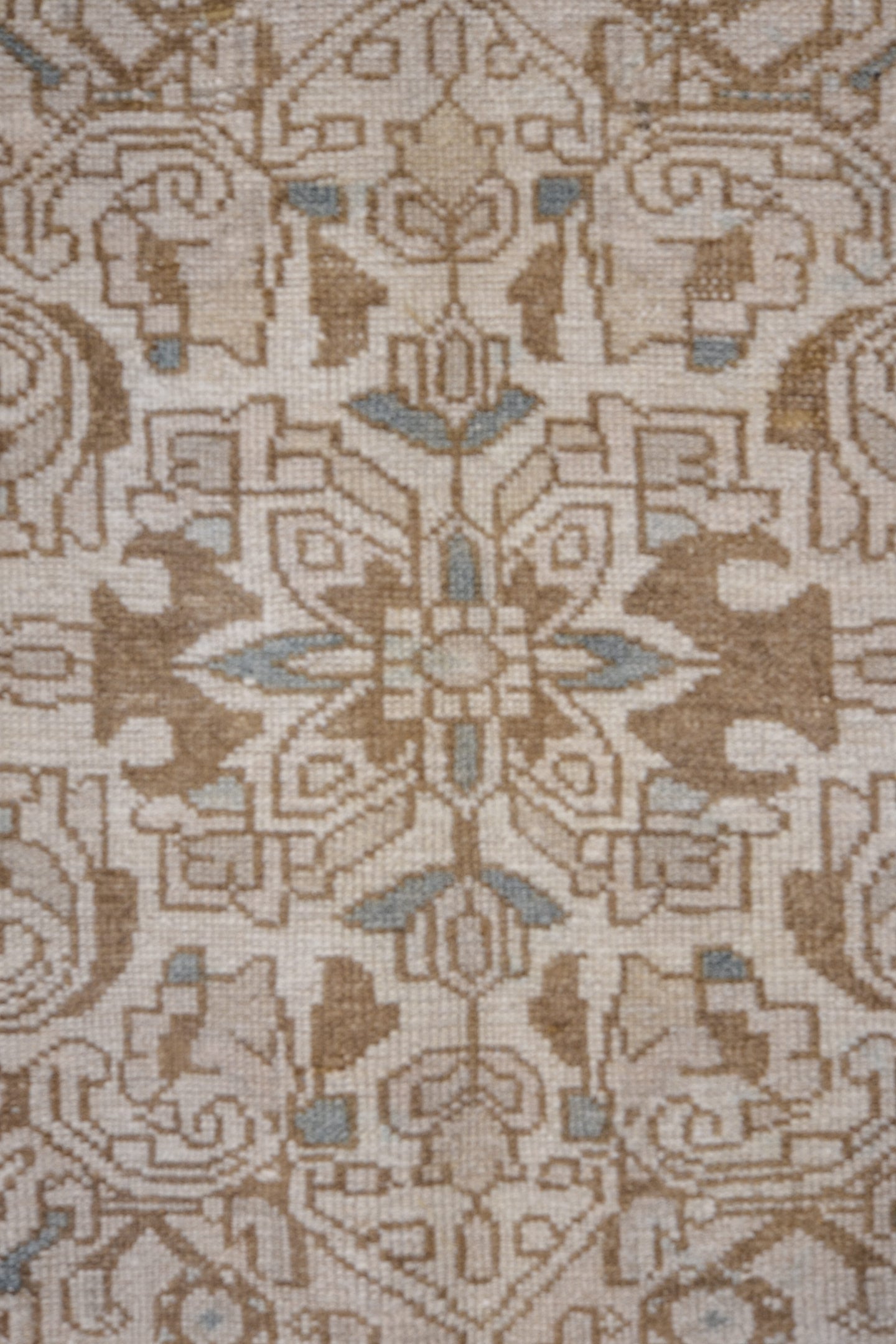 5' x 11' one-of-a-kind handmade antique Hamadan runner rug. Color palette: ivory, taupe, camel, brown, pale_blue, beige