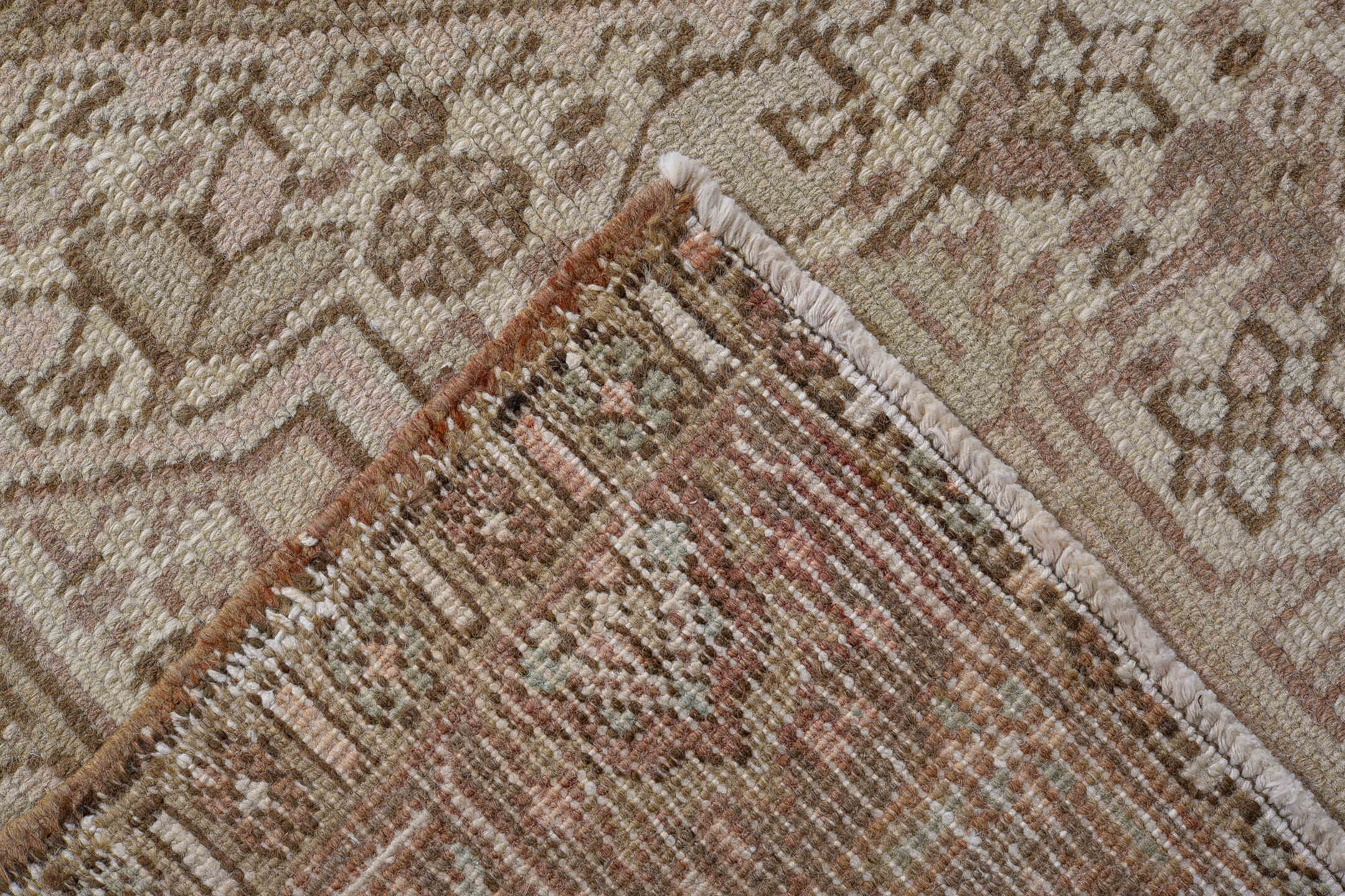 8' x 11' one-of-a-kind handmade vintage Heriz large size rug. Color palette: blue, brown, gray, light gray, off-white, pink