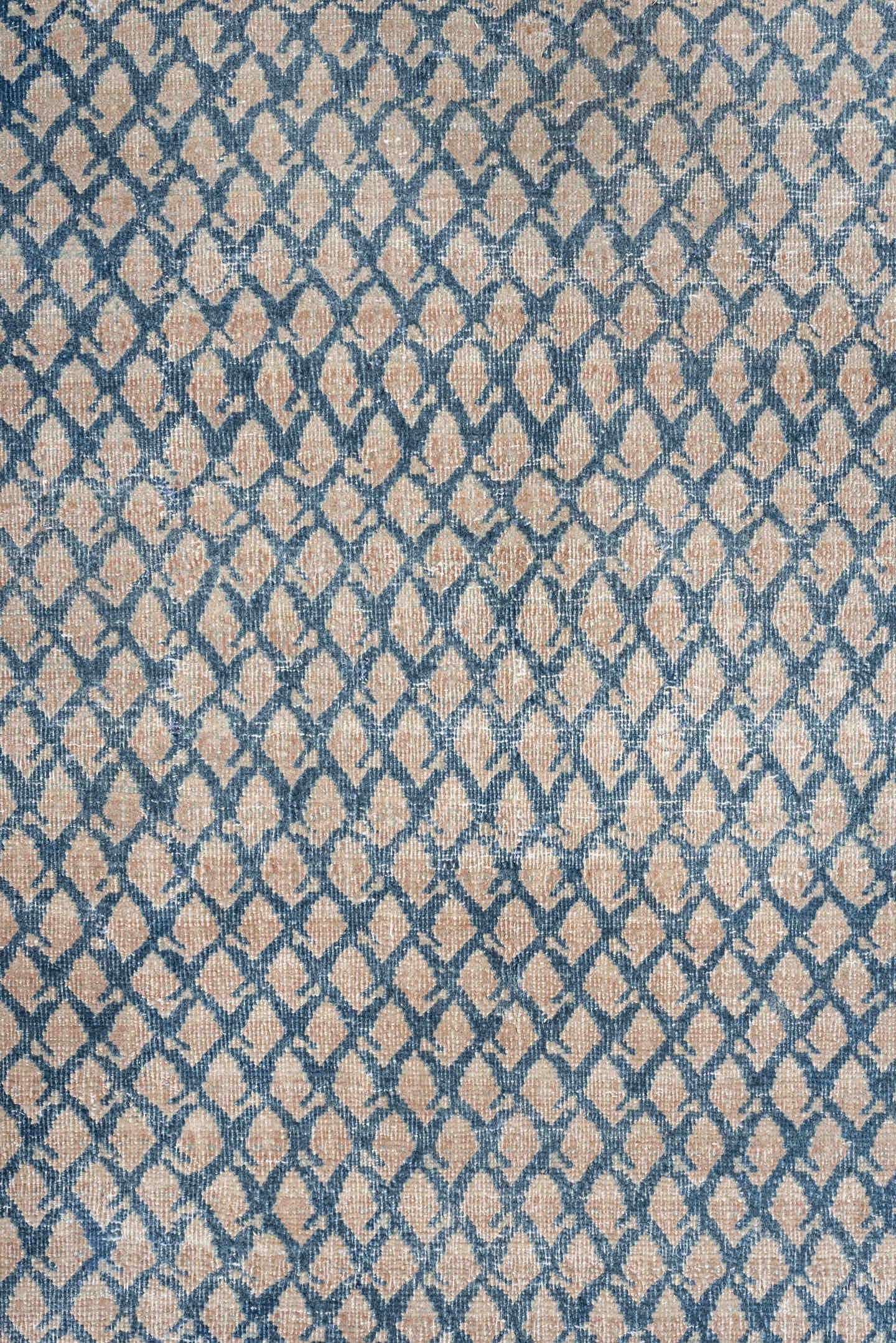 8' x 11' one-of-a-kind handmade antique Mir large size rug. Color palette: ivory, blue, slate, cream, taupe, gray, beige