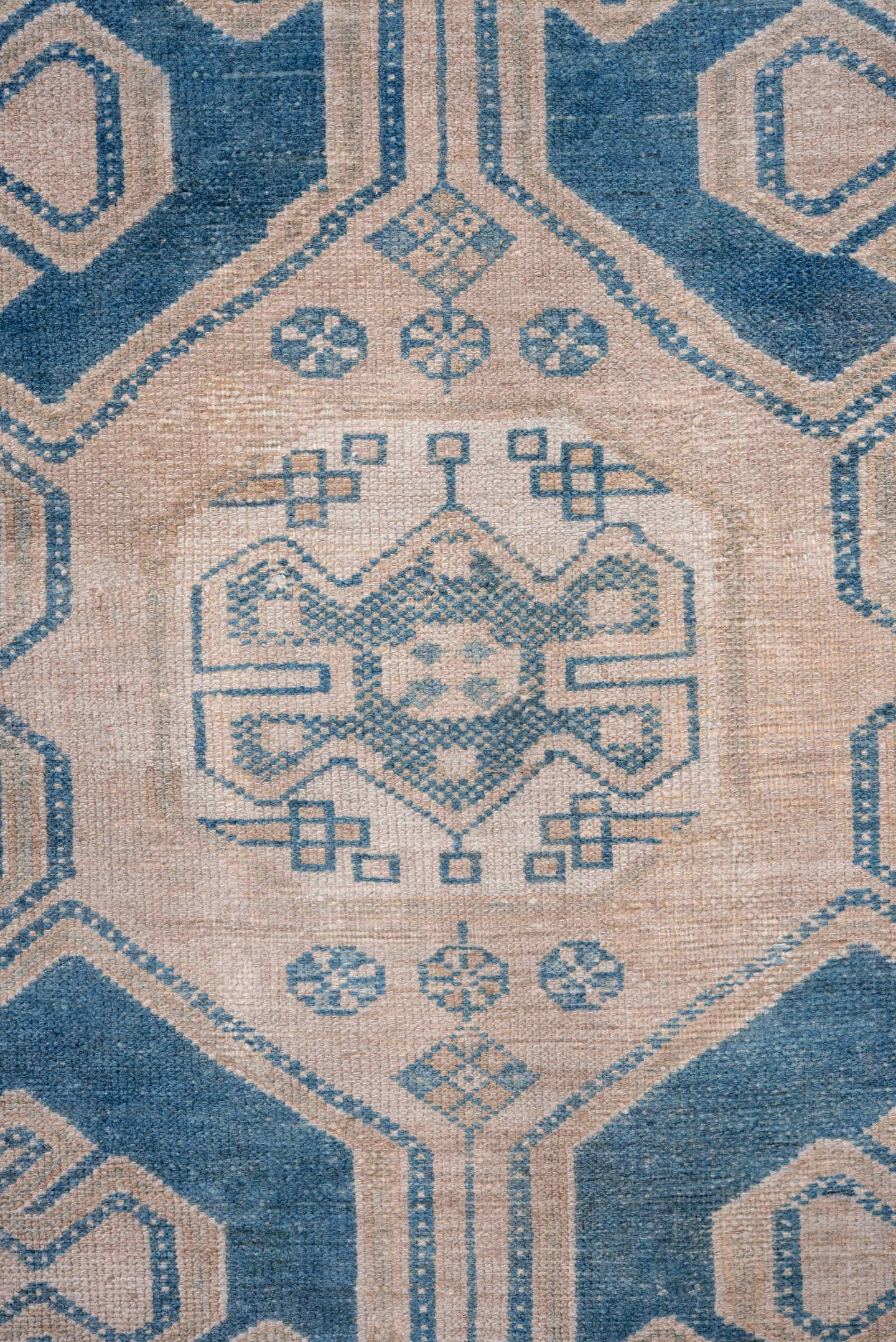 3' x 9' one-of-a-kind handmade vintage Malayer runner rug. Color palette: ivory, sky blue, slate blue, taupe, beige