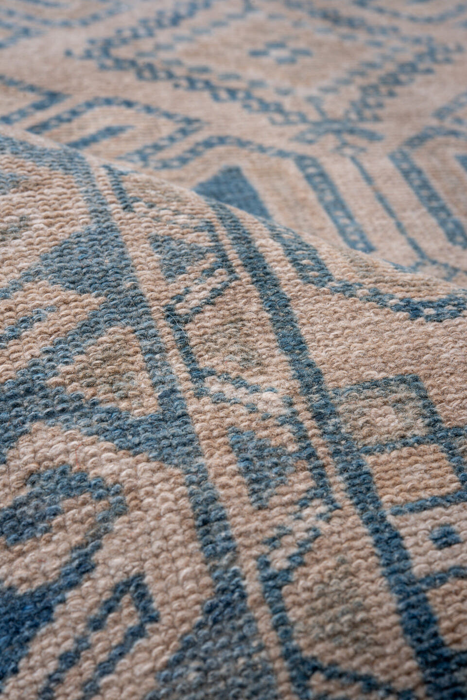 3' x 9' one-of-a-kind handmade vintage Malayer runner rug. Color palette: ivory, sky blue, slate blue, taupe, beige