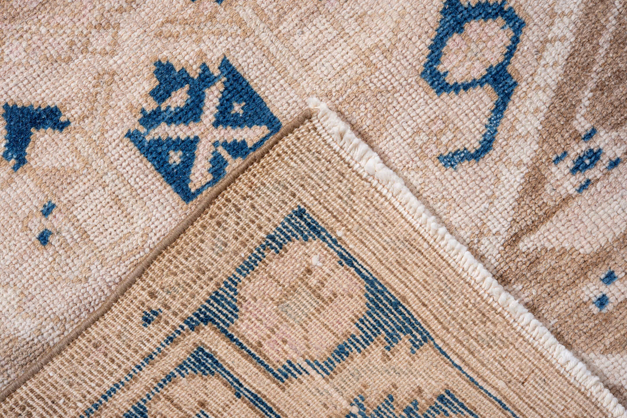 4' x 6' one-of-a-kind handmade vintage Hamadan small size rug. Color palette: ivory, beige, cobalt, taupe, blue, gray