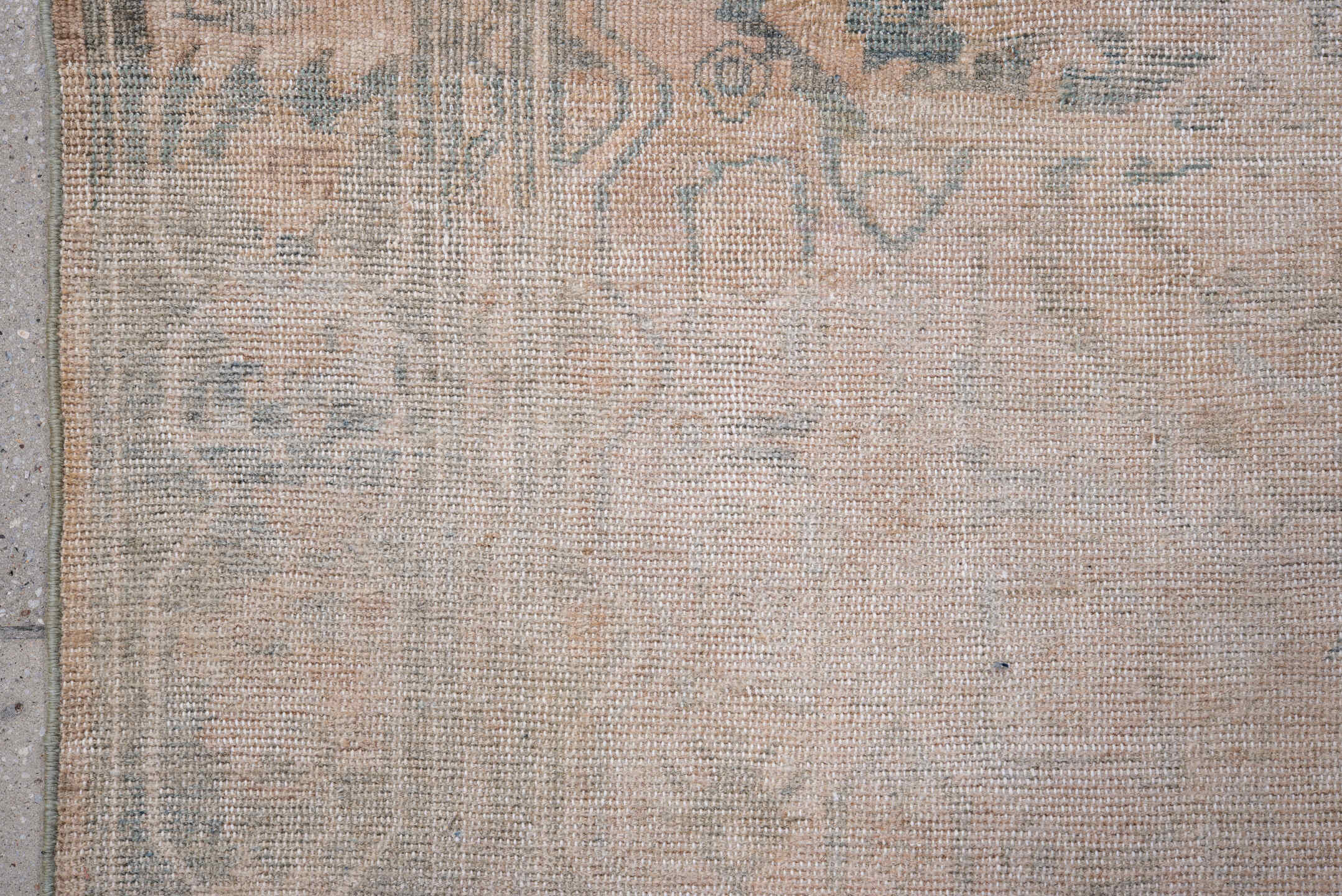4' x 9' one-of-a-kind handmade vintage Hamadan runner rug. Color palette: ivory, pale blue, beige, taupe, camel, light blue