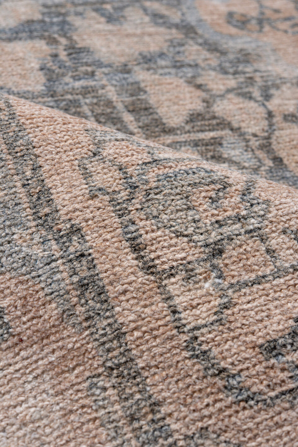 4' x 7' one-of-a-kind handmade antique Malayer rug. Color palette: blush, pale blue, ivory, taupe, slate, pink, light blue