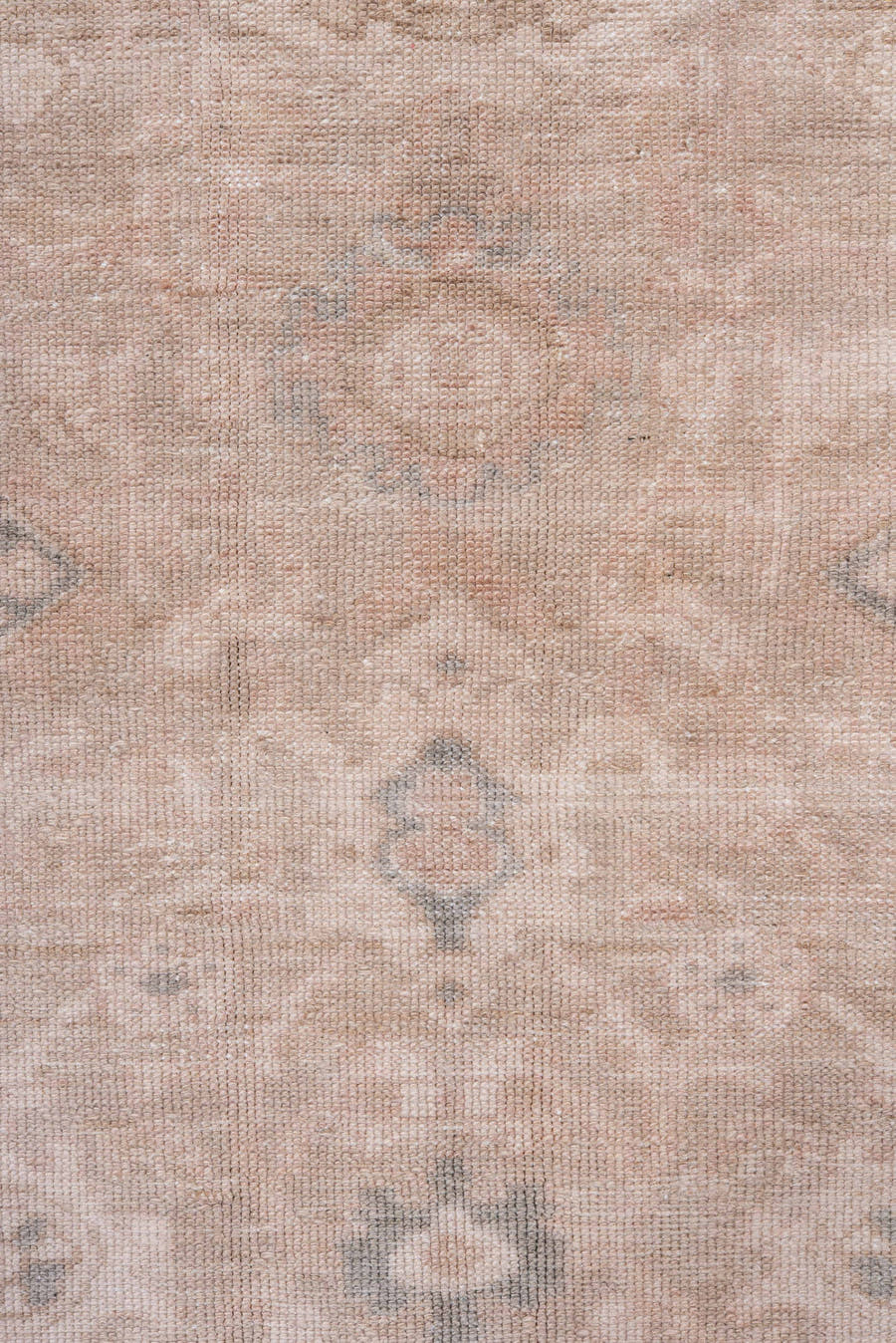 7' x 10' one-of-a-kind handmade vintage Malayer large size rug. Color palette: blush, taupe, ivory, dusty rose, pewter