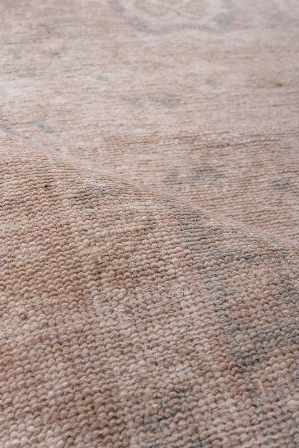 7' x 10' one-of-a-kind handmade vintage Malayer large size rug. Color palette: blush, taupe, ivory, dusty rose, pewter