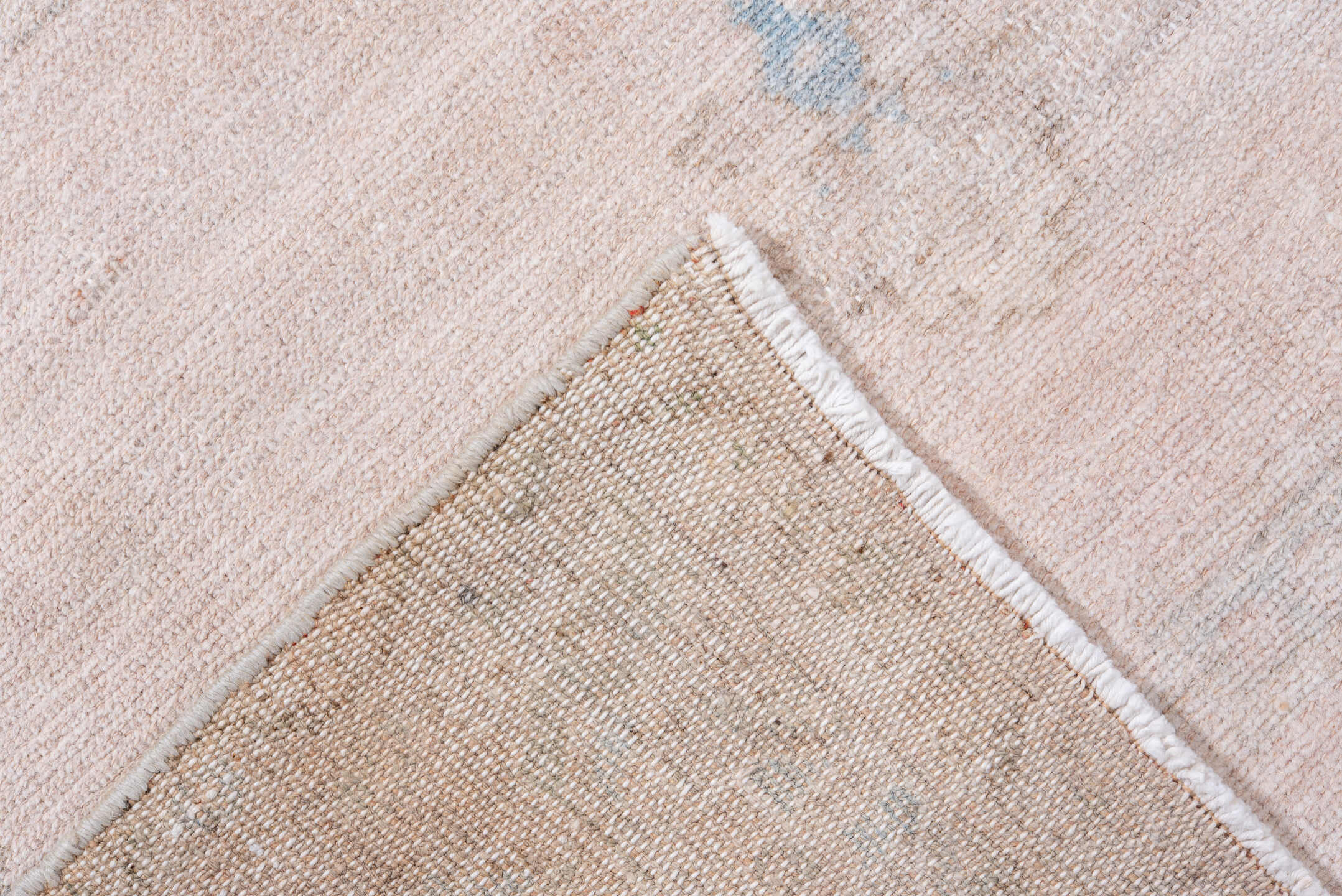 4' x 7' one-of-a-kind handmade vintage Hamadan rug. Color palette: blush, ivory, pale blue, beige, cream, pink, light blue