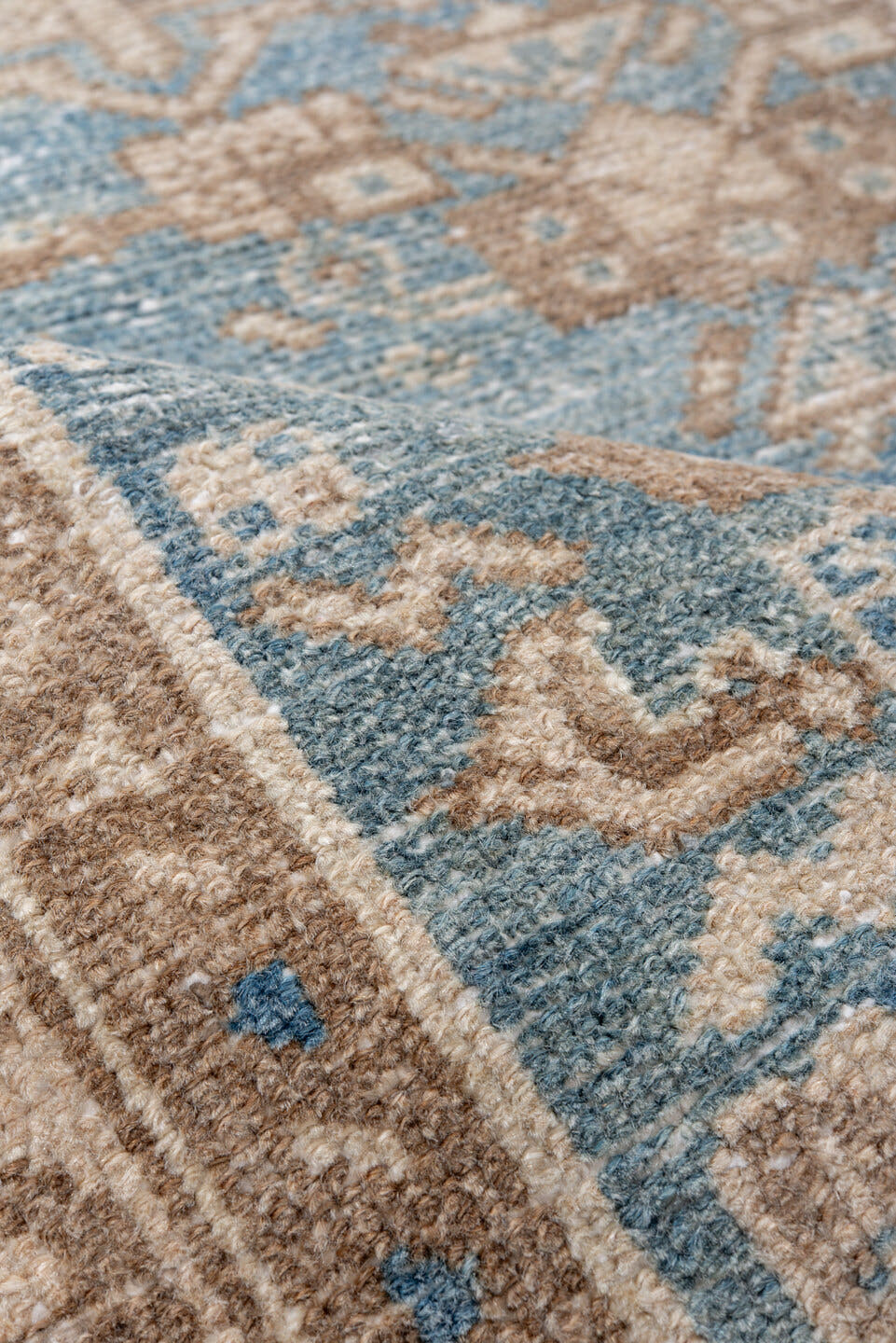 4' x 6' one-of-a-kind handmade vintage Hamadan small size rug. Color palette: ivory, sky blue, beige, taupe, camel