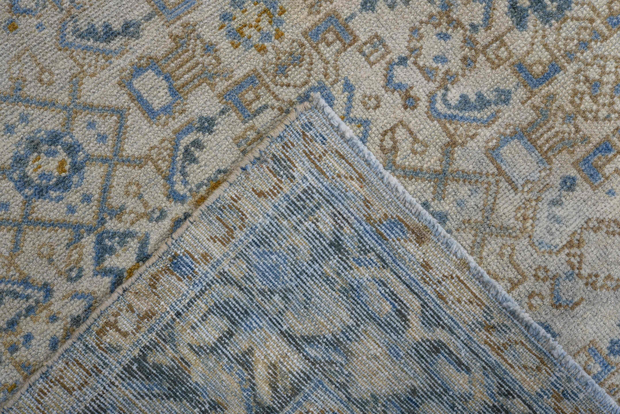 4' x 6' one-of-a-kind handmade antique Malayer small size rug. Color palette: ivory, powder_blue, slate_blue, beige, taupe