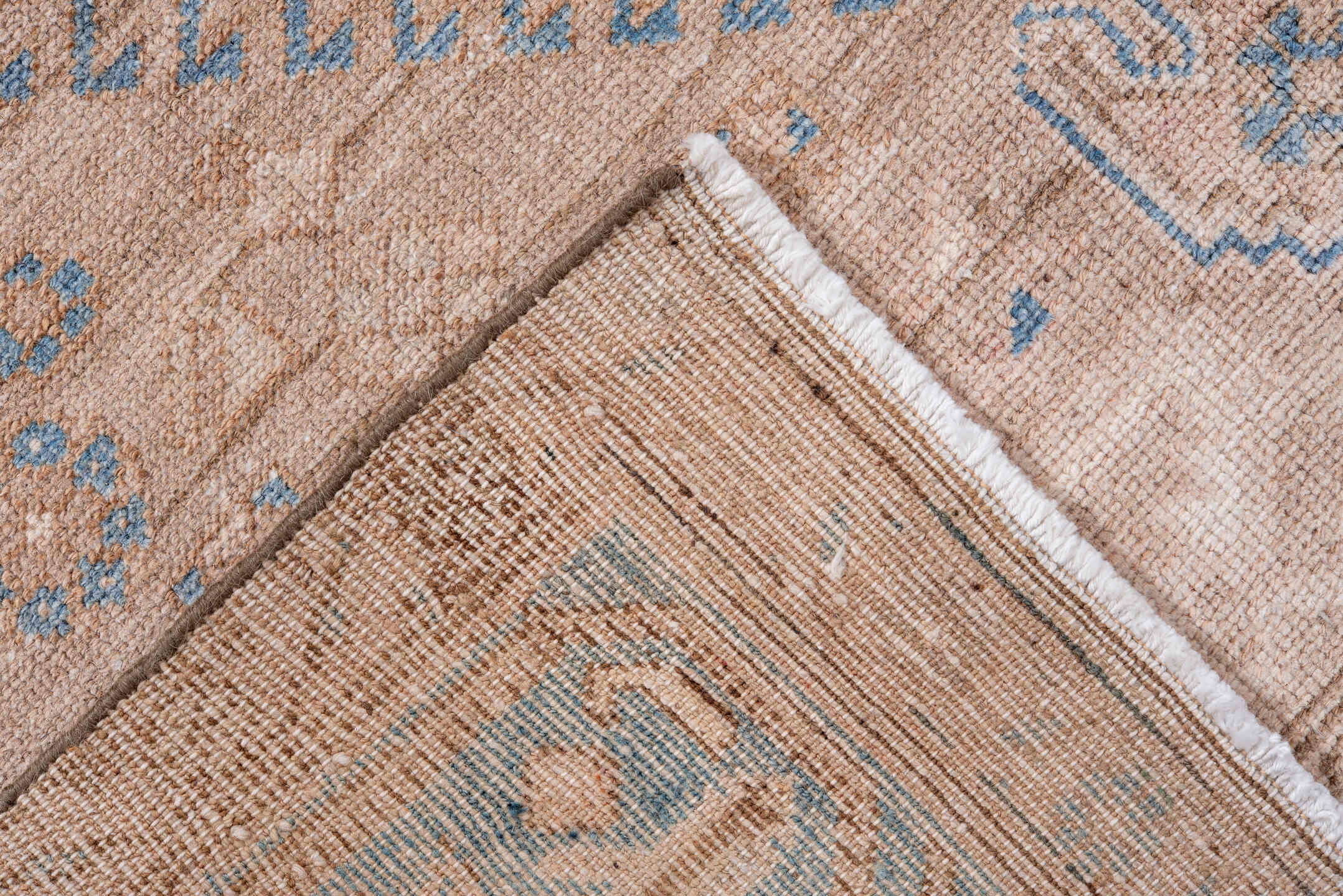 4' x 6' one-of-a-kind handmade vintage Malayer small size rug. Color palette: beige, sky blue, ivory, taupe, camel