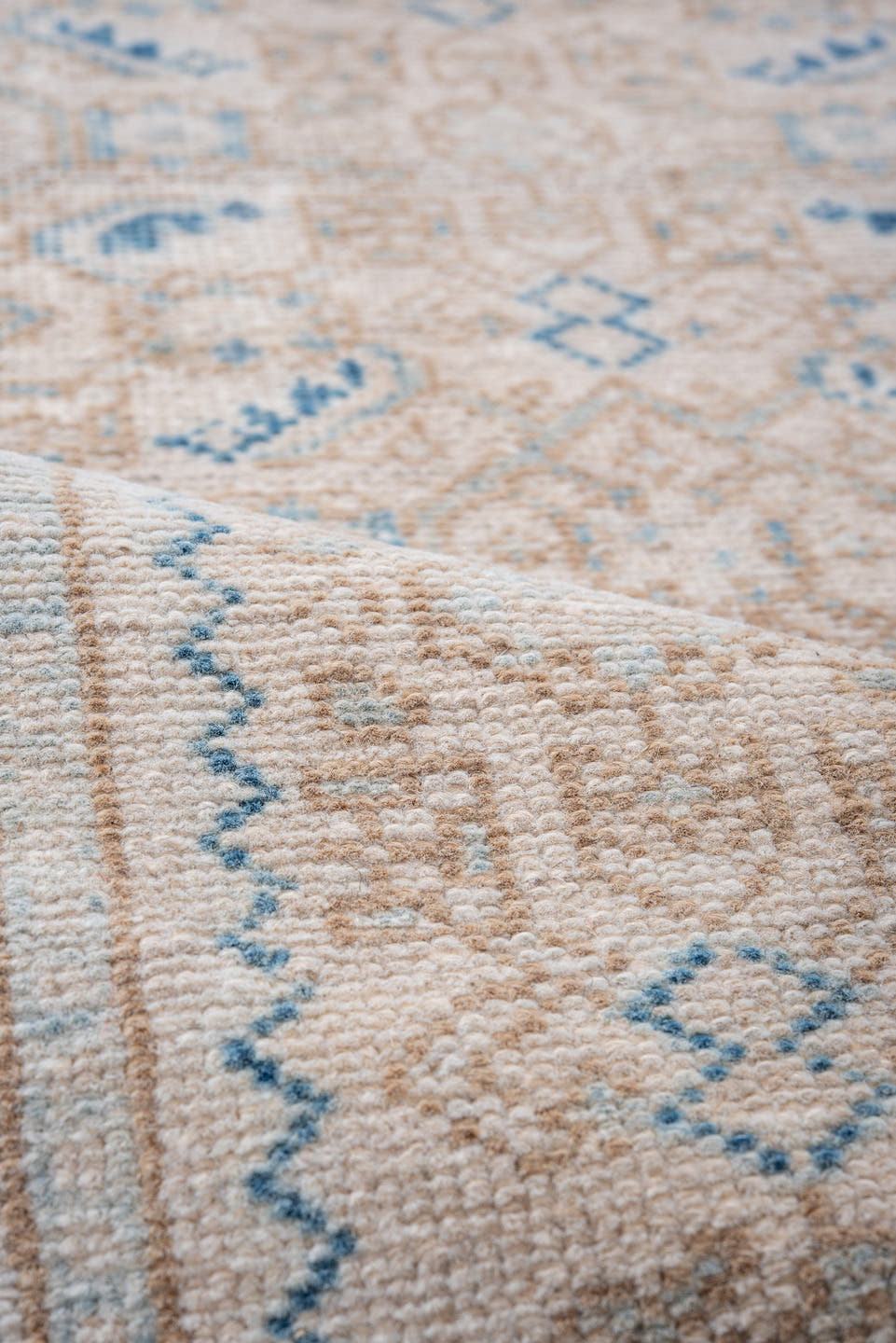 2' x 6' one-of-a-kind handmade vintage Hamadan runner rug. Color palette: ivory, sky blue, camel, beige, light blue