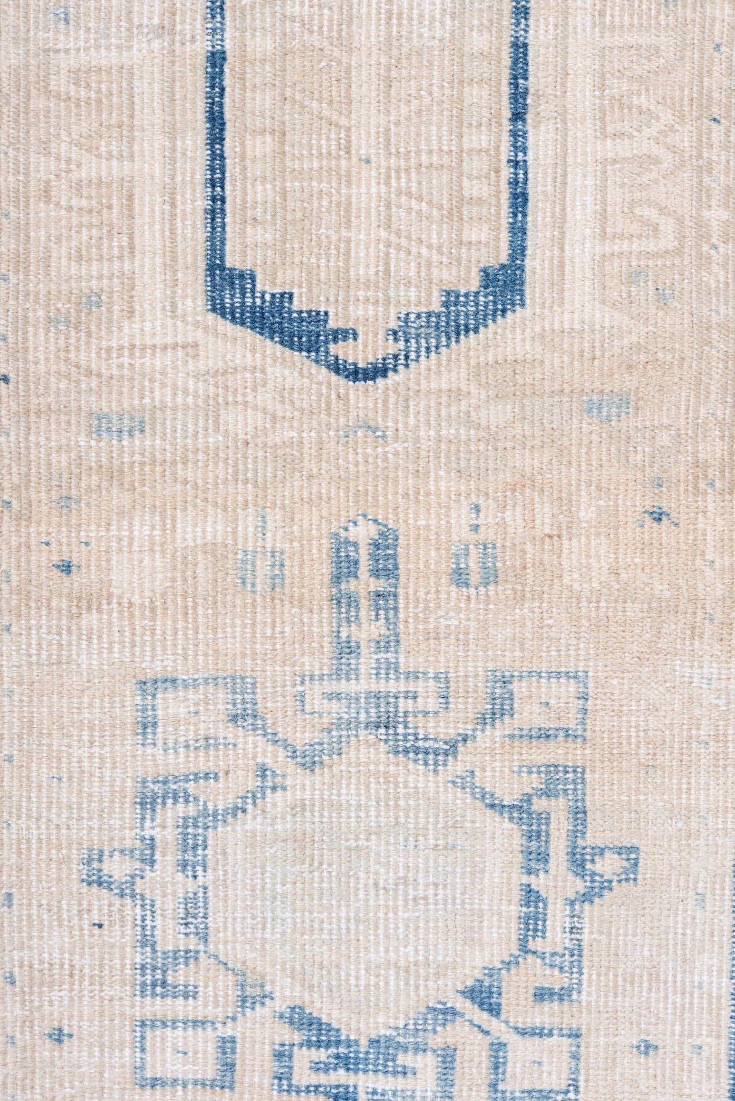 2' x 7' one-of-a-kind handmade antique Heriz runner rug. Color palette: ivory, sky_blue, beige, powder_blue, taupe