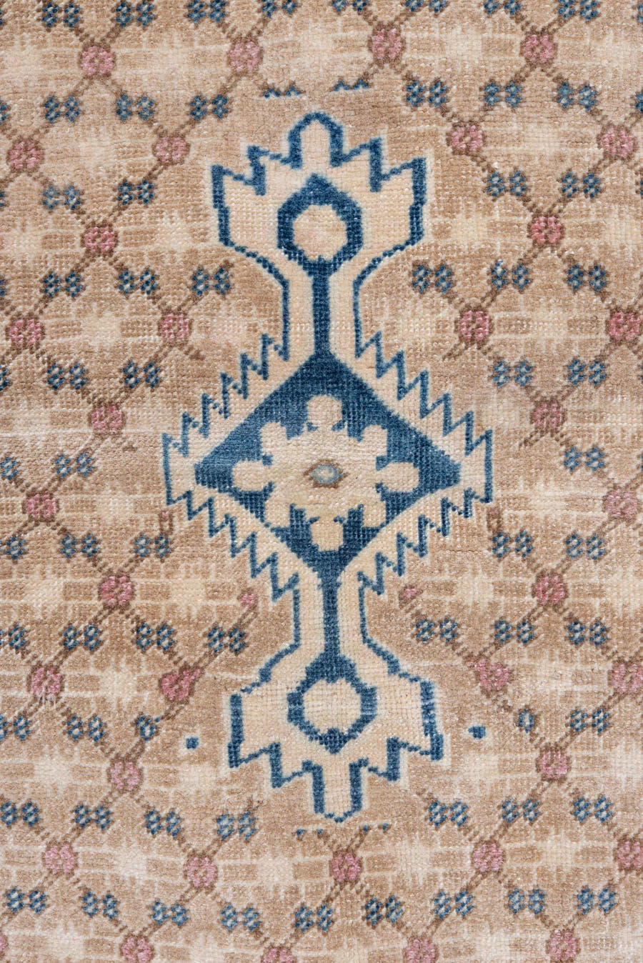 3' x 4' one-of-a-kind handmade vintage Hamadan small size rug. Color palette: ivory, light blue, beige, taupe, camel, rose