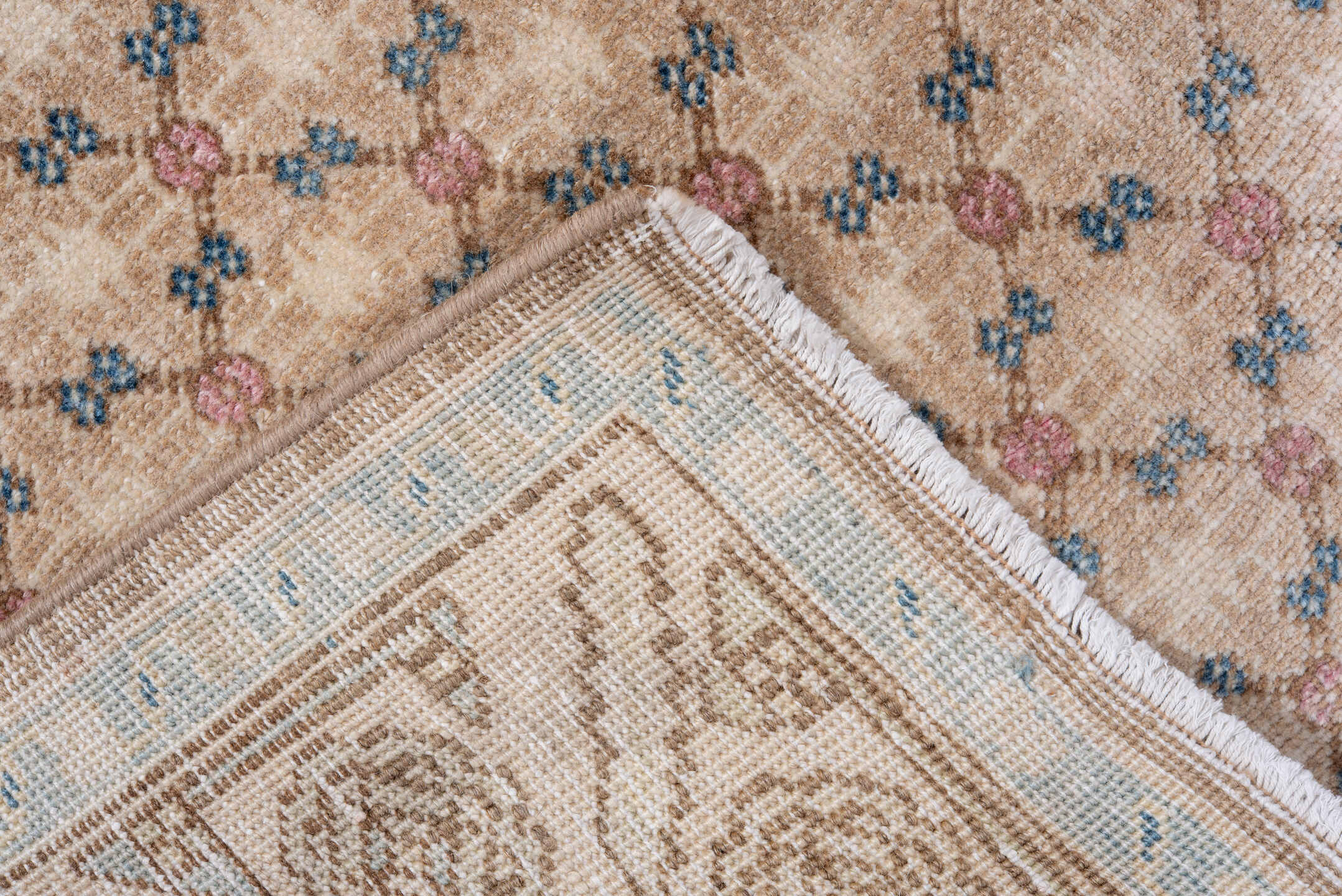 3' x 4' one-of-a-kind handmade vintage Hamadan small size rug. Color palette: ivory, light blue, beige, taupe, camel, rose