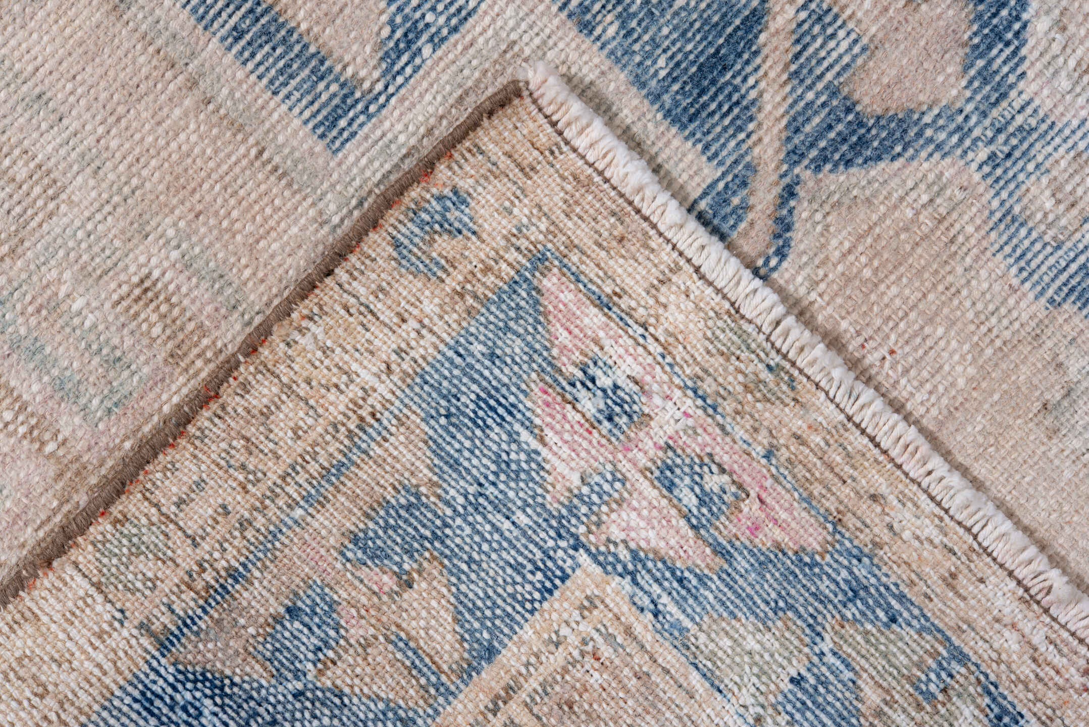 4' x 6' one-of-a-kind handmade vintage Hamadan small size rug. Color palette: ivory, powder blue, beige, taupe, pale blush