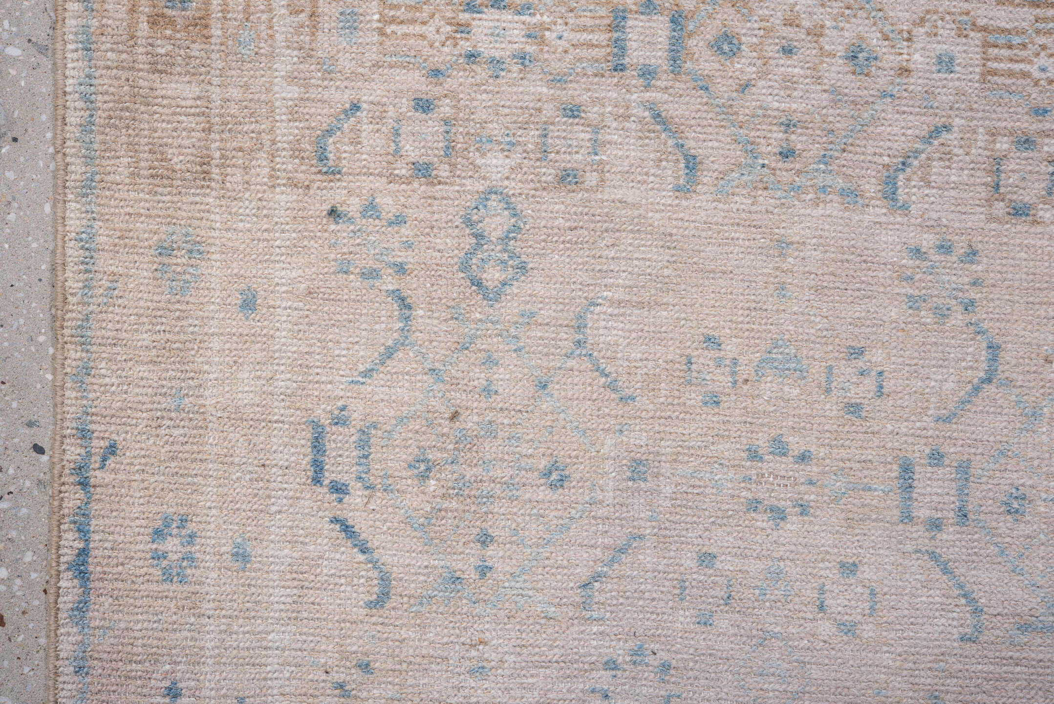 2' x 13' one-of-a-kind handmade vintage Hamadan runner rug. Color palette: ivory, pale blue, beige, taupe, light blue, gray