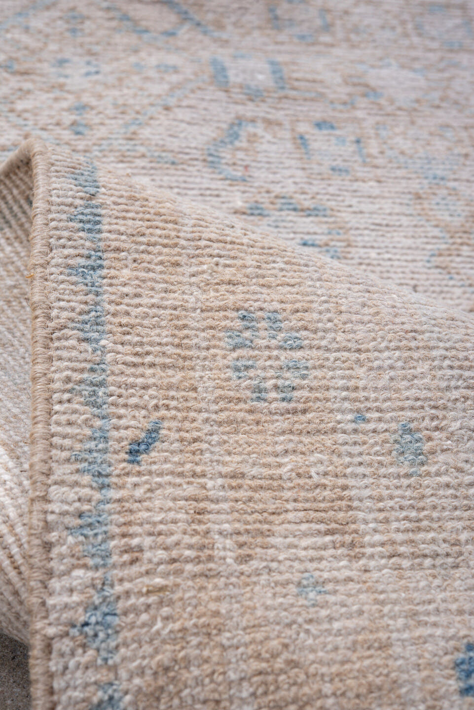 2' x 13' one-of-a-kind handmade vintage Hamadan runner rug. Color palette: ivory, pale blue, beige, taupe, light blue, gray