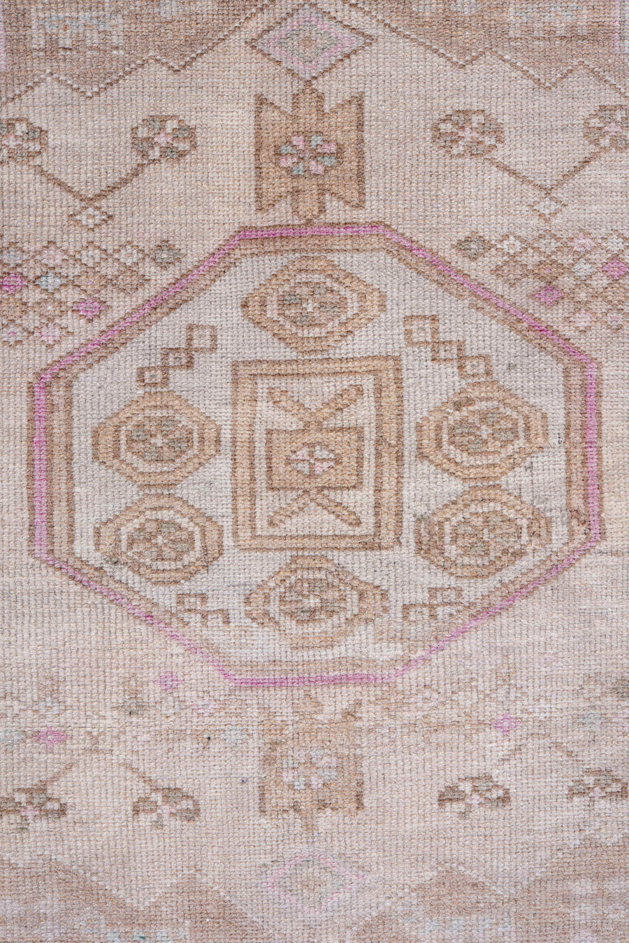 4' x 6' one-of-a-kind handmade vintage Malayer small size rug. Color palette: ivory, blush, taupe, camel, rose, beige, pink