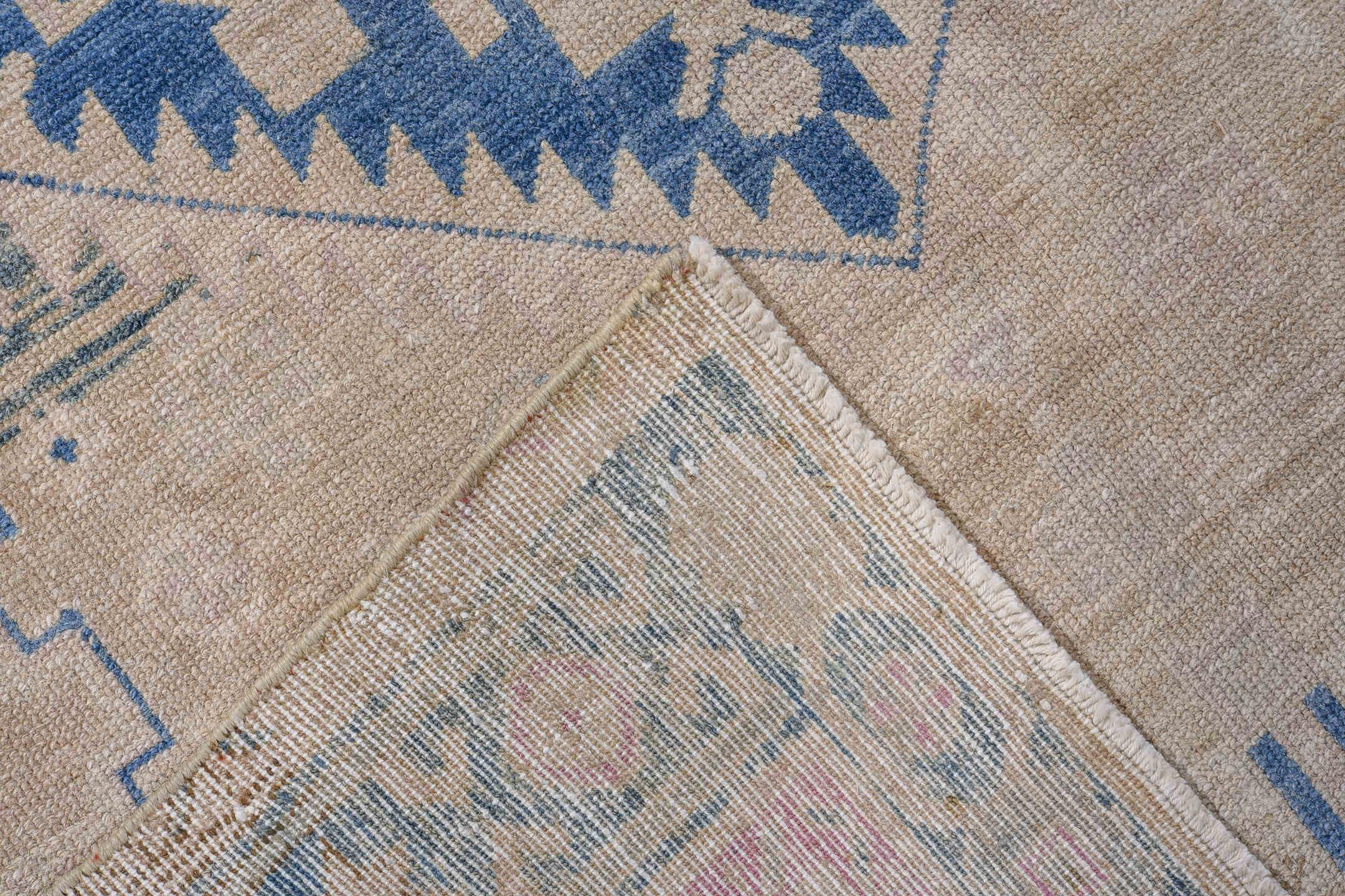 4' x 7' one-of-a-kind handmade antique Hamadan rug. Color palette: ivory, sky blue, denim, beige, taupe, light blue, blue