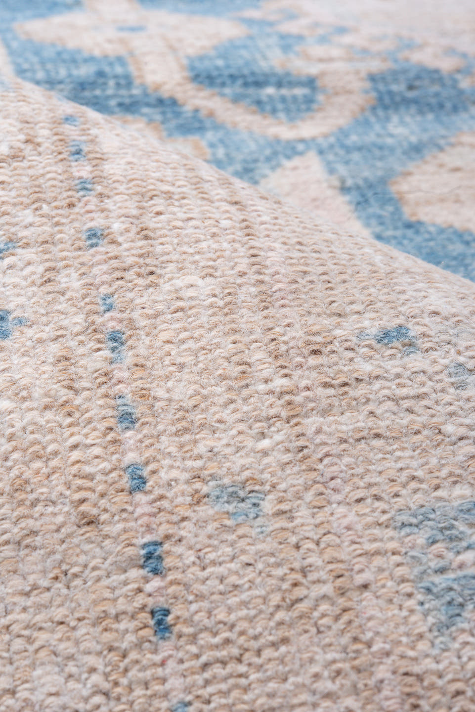 4' x 6' one-of-a-kind handmade vintage Hamadan small size rug. Color palette: ivory, sky blue, blush, beige, taupe