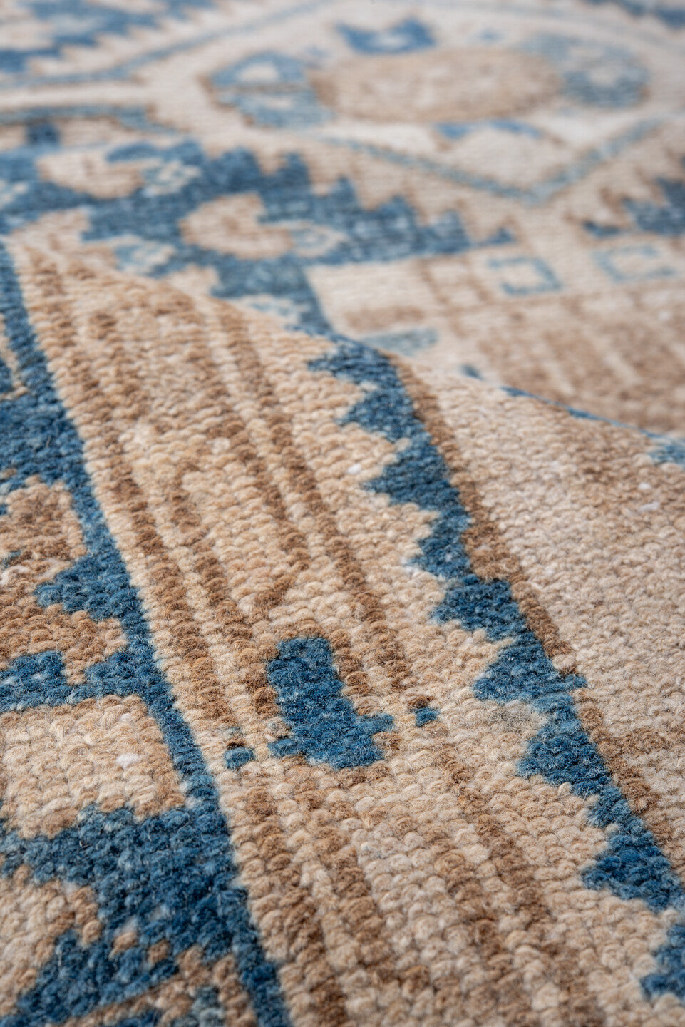 3' x 6' one-of-a-kind handmade vintage Hamadan small size rug. Color palette: ivory, sky blue, beige, taupe, camel