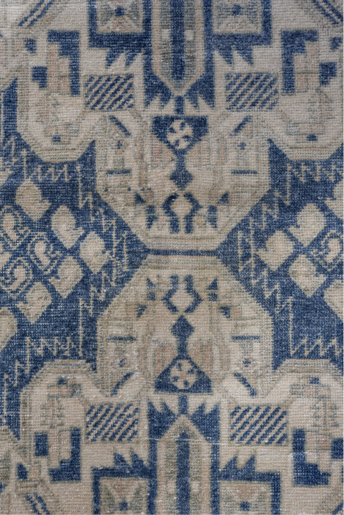 4' x 5' one-of-a-kind handmade vintage Afshar small size rug. Color palette: blue, dark gray, fiord, gainsboro, gray
