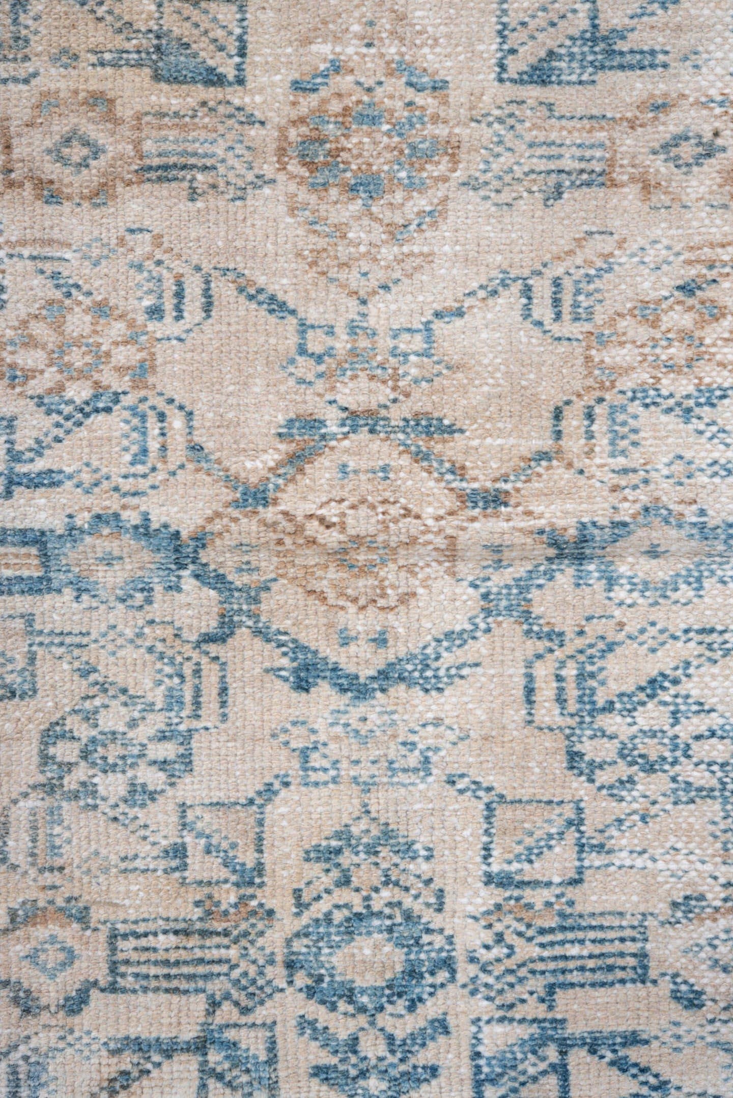 4' x 6' one-of-a-kind handmade vintage Hamadan small size rug. Color palette: ivory, sky blue, beige, taupe, camel