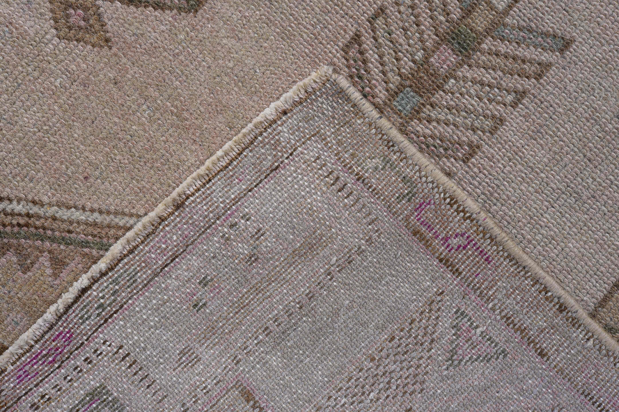 4' x 6' one-of-a-kind handmade antique Hamadan small size rug. Color palette: taupe, blush, brown, ivory, charcoal, sage