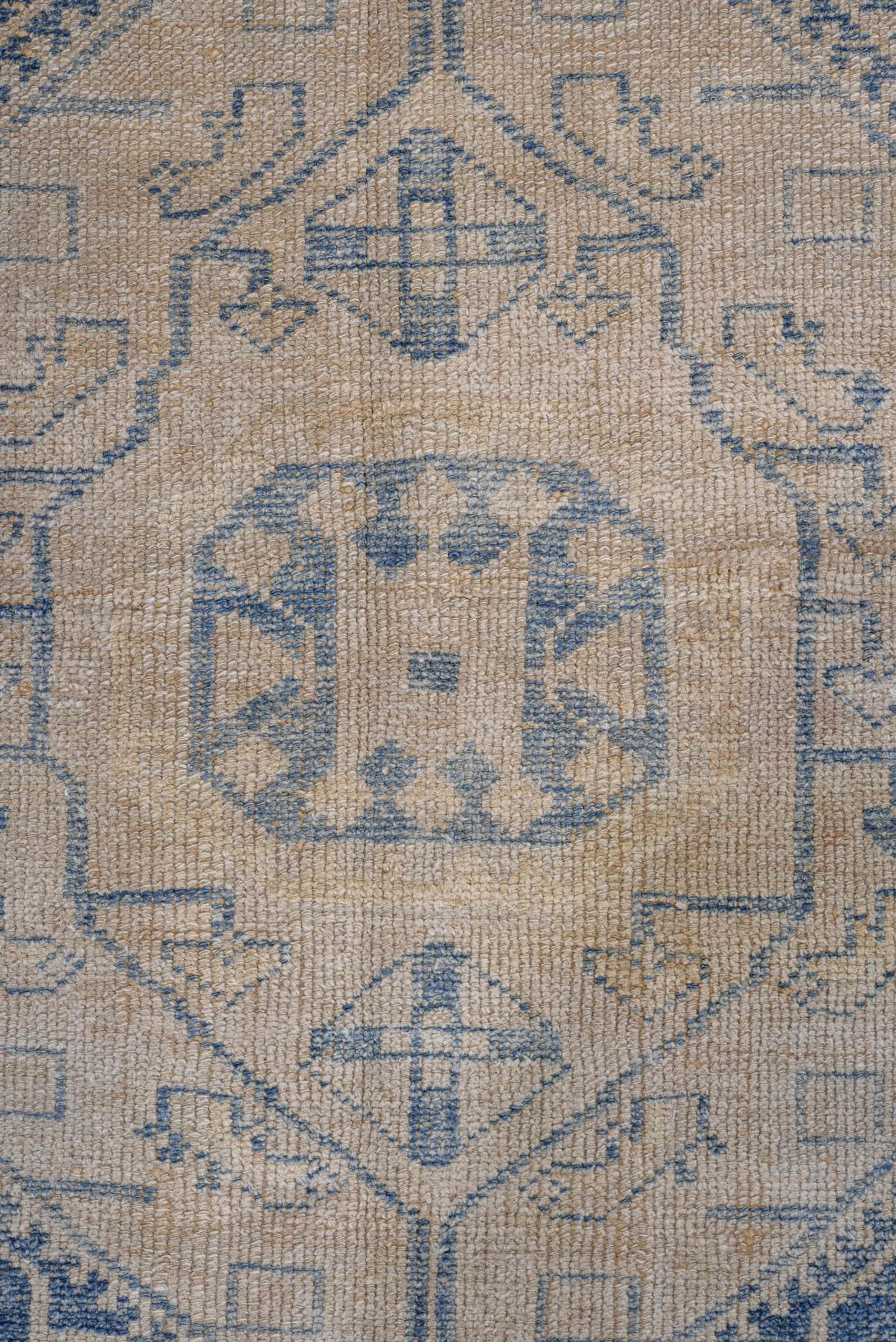 4' x 7' one-of-a-kind handmade antique Hamadan rug. Color palette: ivory, denim, slate, taupe, blue, gray, beige