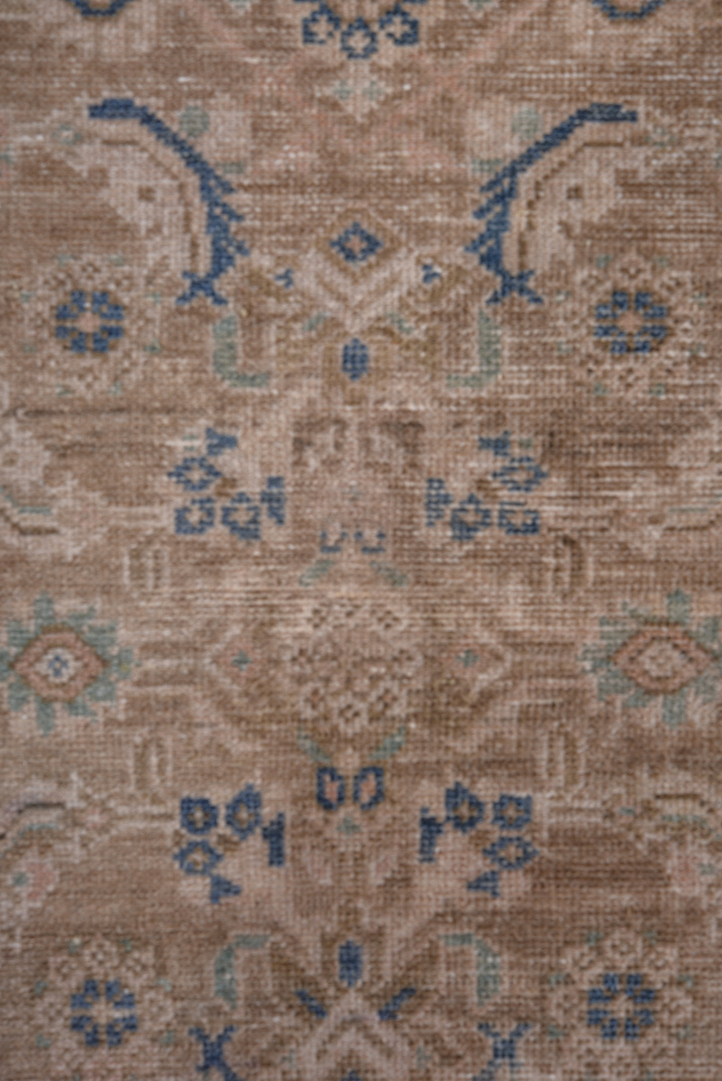2' x 9' one-of-a-kind handmade antique Hamadan runner rug. Color palette: taupe, ivory, blue, beige, camel, slate, gray