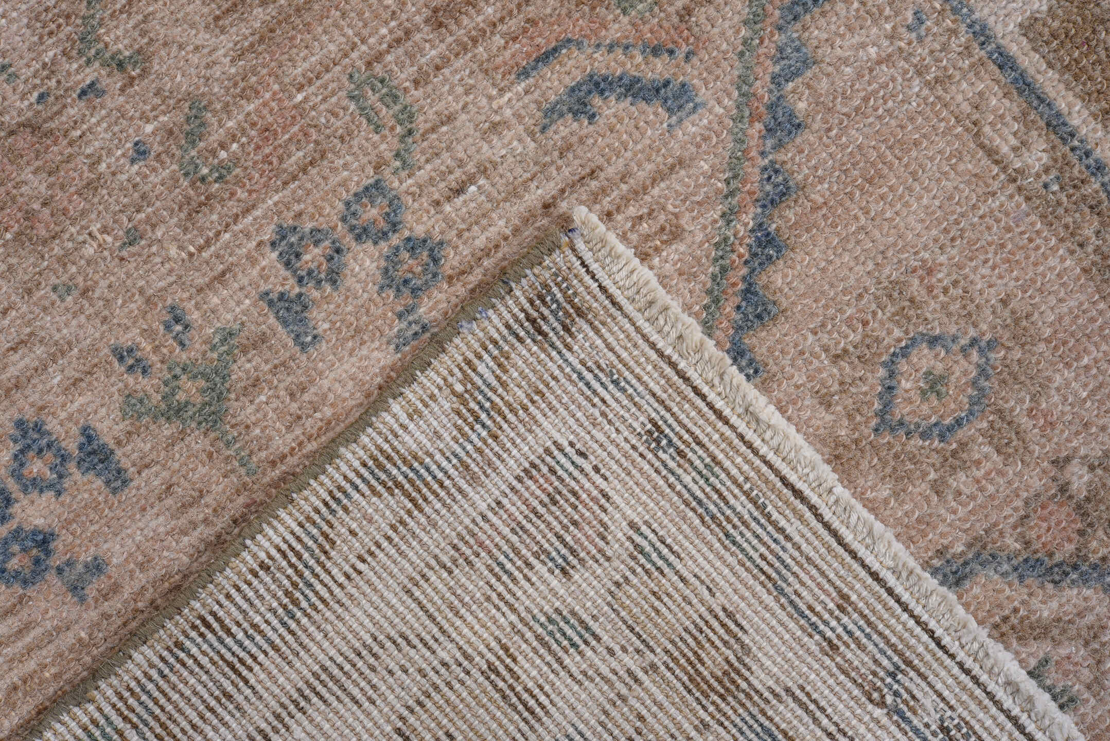 2' x 9' one-of-a-kind handmade antique Hamadan runner rug. Color palette: taupe, ivory, blue, beige, camel, slate, gray