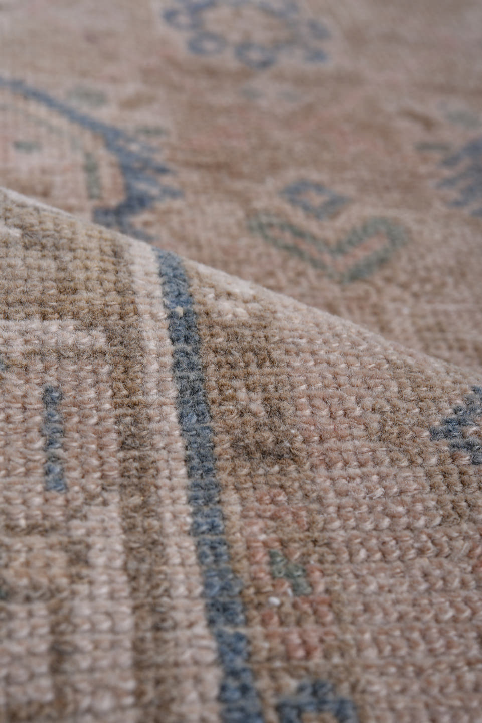 2' x 9' one-of-a-kind handmade antique Hamadan runner rug. Color palette: taupe, ivory, blue, beige, camel, slate, gray