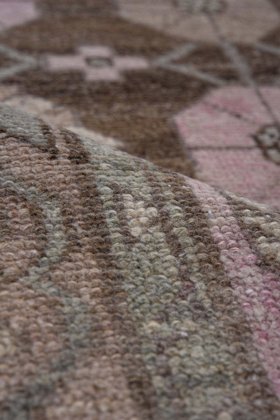 3' x 9' one-of-a-kind handmade antique Hamadan runner rug. Color palette: brown, pink, ivory, taupe, navy, gray, beige, blue