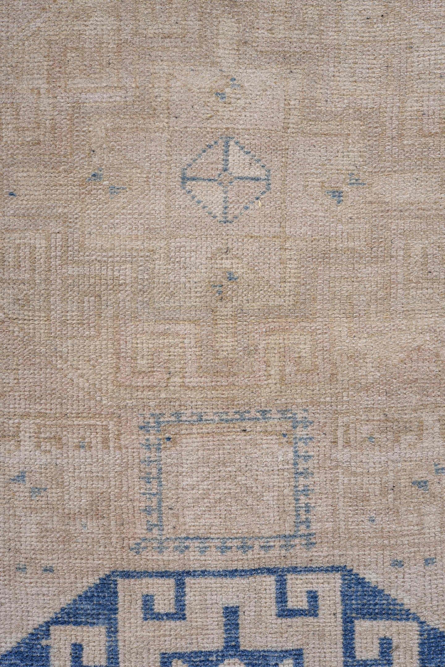 2' x 10' one-of-a-kind handmade antique Sarab runner rug. Color palette: ivory, blue, beige, camel, taupe, gray
