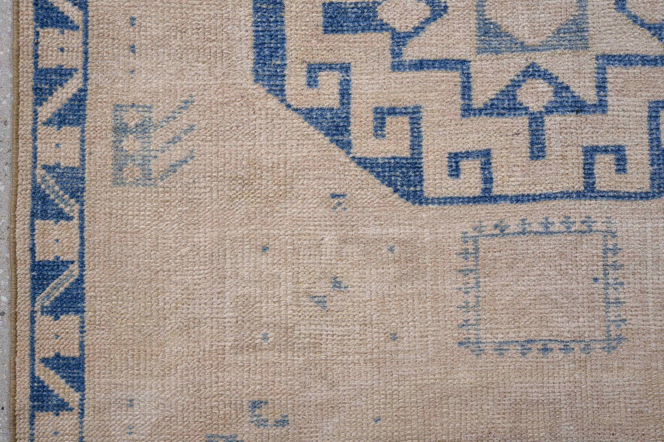 2' x 10' one-of-a-kind handmade antique Sarab runner rug. Color palette: ivory, blue, beige, camel, taupe, gray