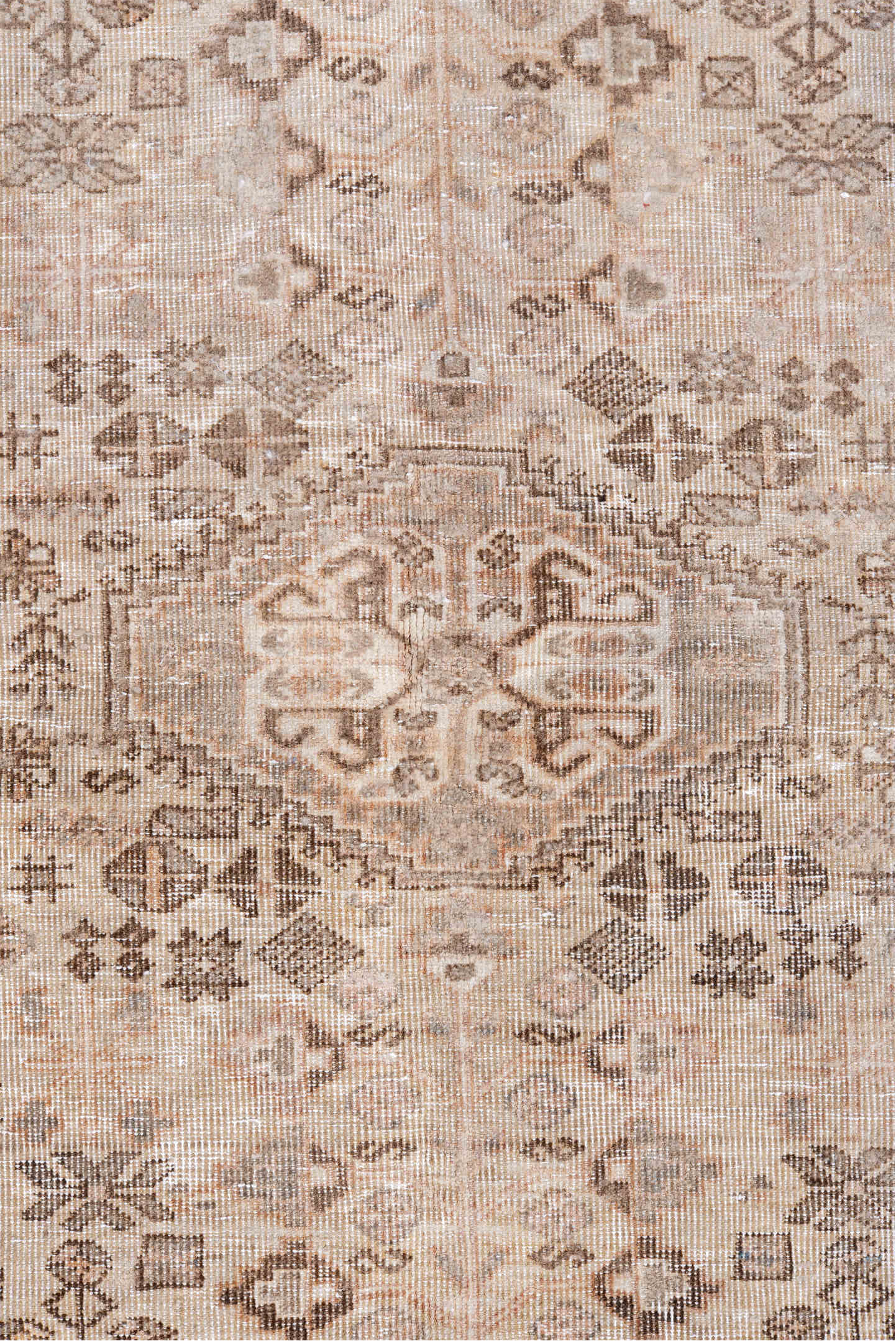 4' x 6' one-of-a-kind handmade vintage Abadeh small size rug. Color palette: black, brown, gray, light gray, off-white