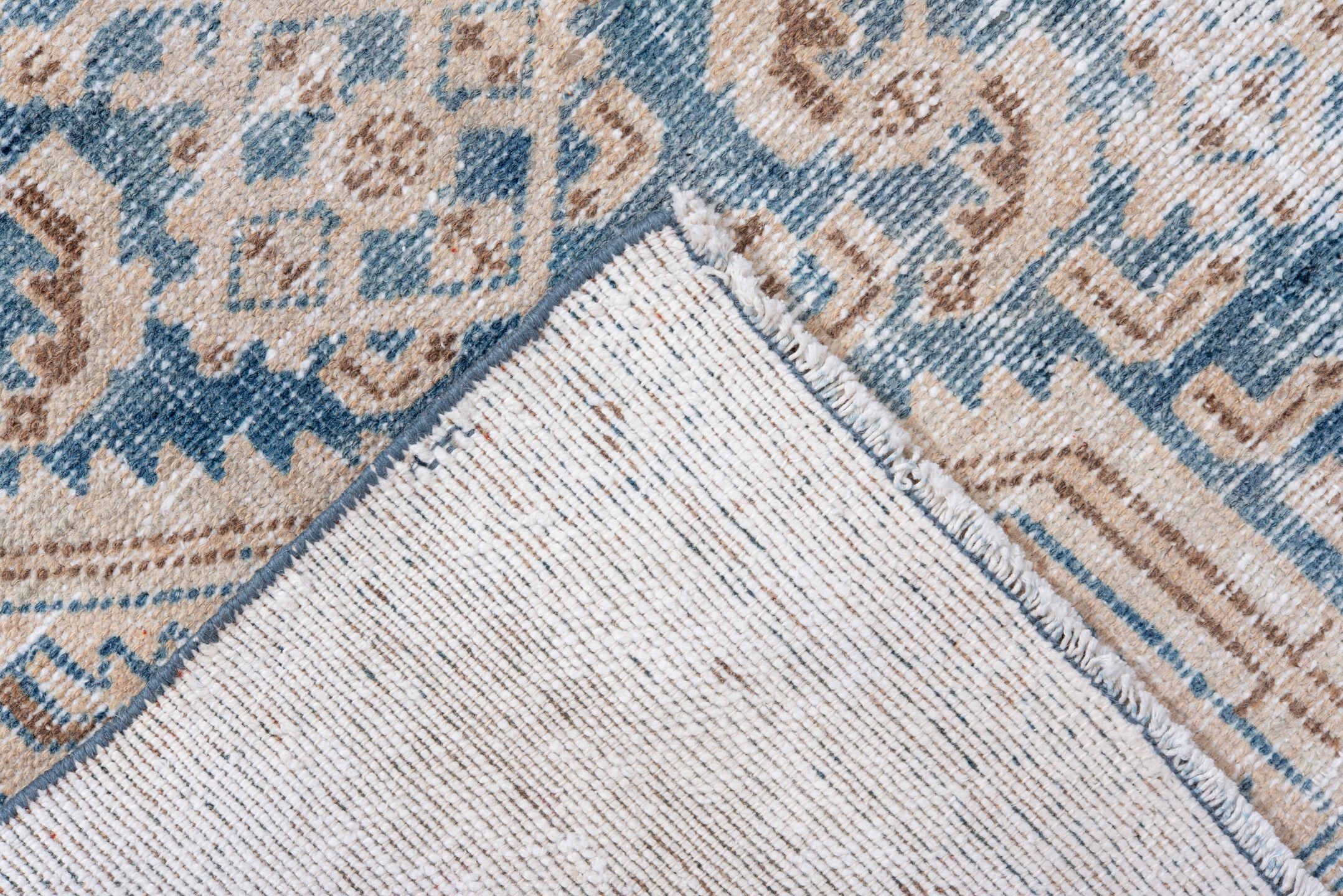 4' x 6' one-of-a-kind handmade vintage Hamadan small size rug. Color palette: ivory, sky blue, camel, taupe, light brown